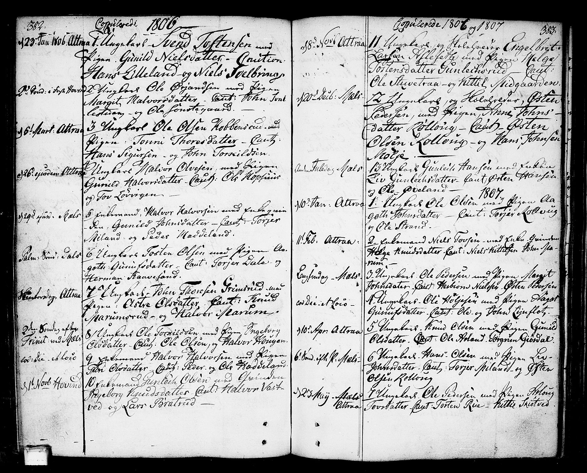 Tinn kirkebøker, SAKO/A-308/F/Fa/L0002: Parish register (official) no. I 2, 1757-1810, p. 382-383