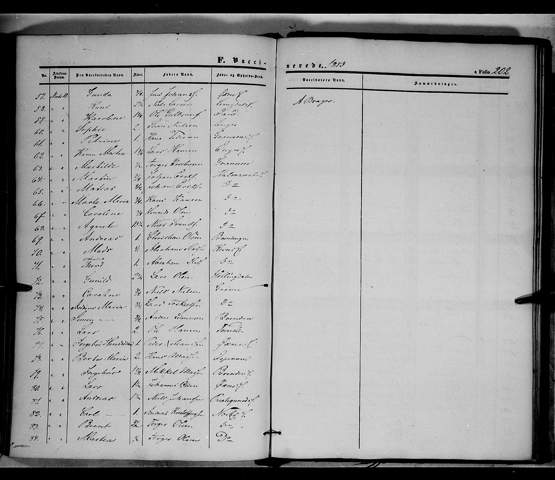 Land prestekontor, AV/SAH-PREST-120/H/Ha/Haa/L0009: Parish register (official) no. 9, 1847-1859, p. 202