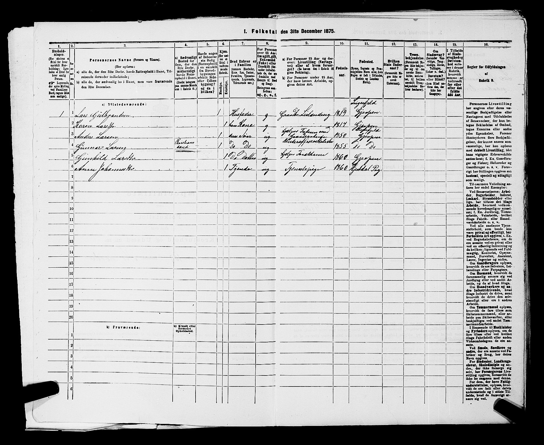 SAKO, 1875 census for 0812P Gjerpen, 1875, p. 472