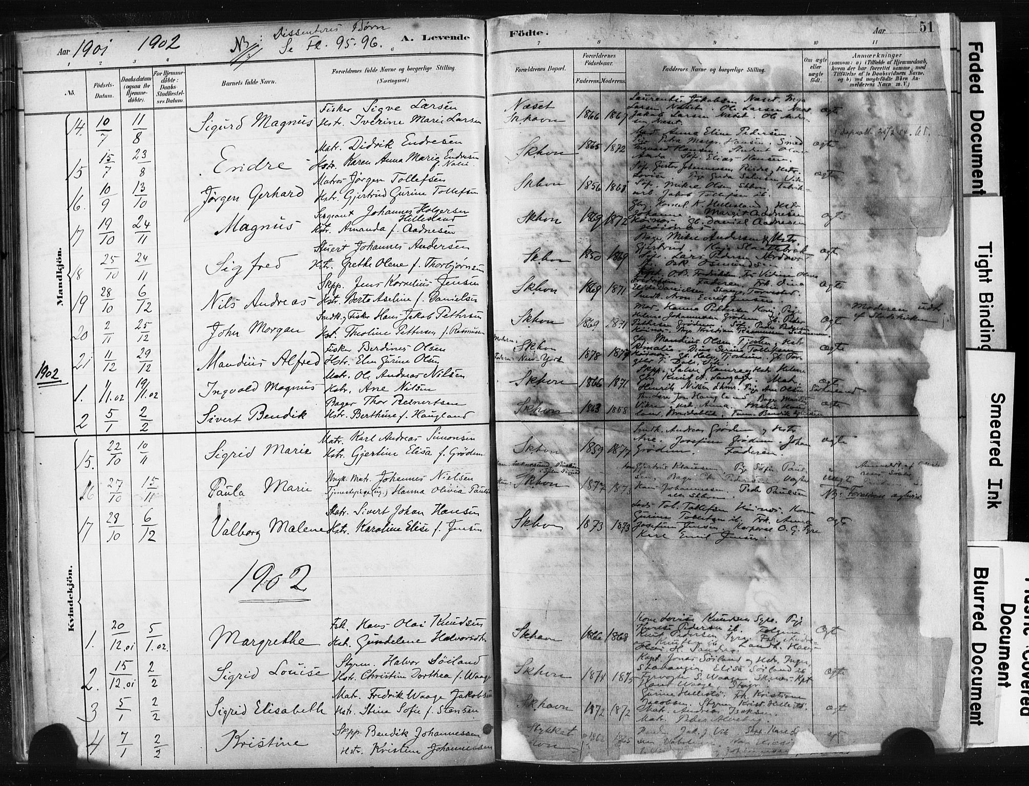 Skudenes sokneprestkontor, AV/SAST-A -101849/H/Ha/Haa/L0008: Parish register (official) no. A 5, 1882-1912, p. 51
