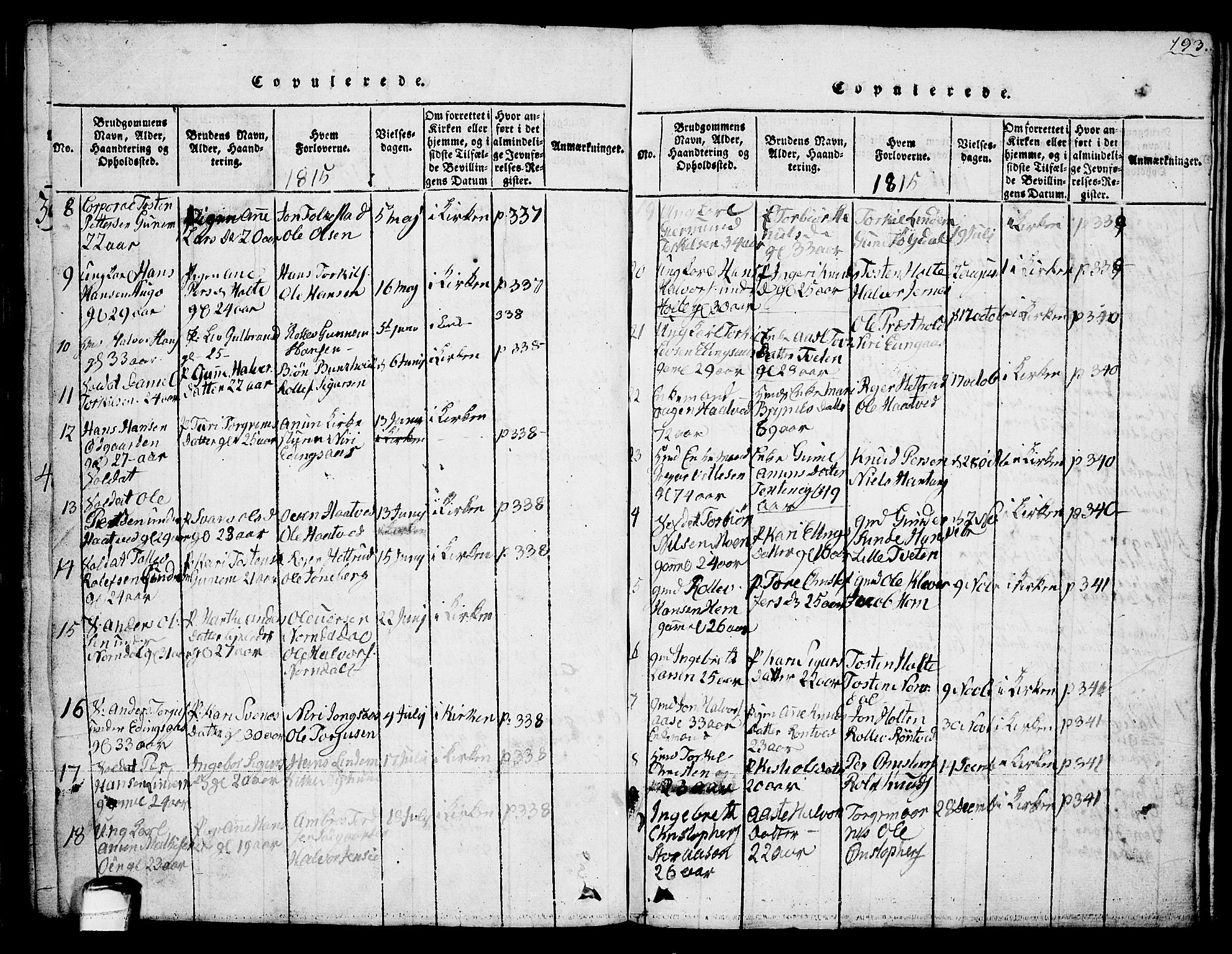 Sauherad kirkebøker, AV/SAKO-A-298/G/Ga/L0001: Parish register (copy) no. I 1, 1815-1827, p. 193