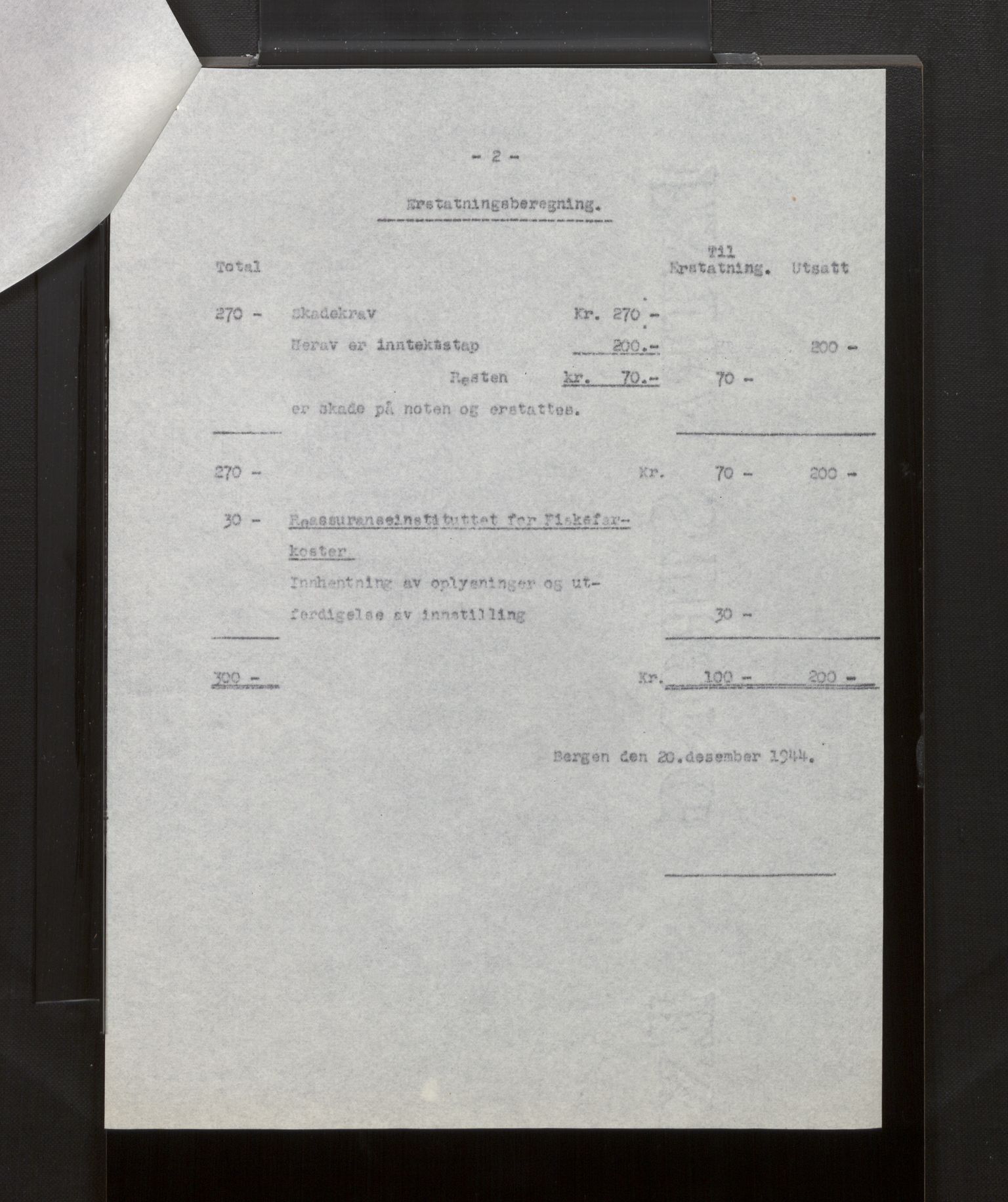 Fiskeridirektoratet - 1 Adm. ledelse - 13 Båtkontoret, AV/SAB-A-2003/La/L0008: Statens krigsforsikring for fiskeflåten, 1936-1971, p. 236