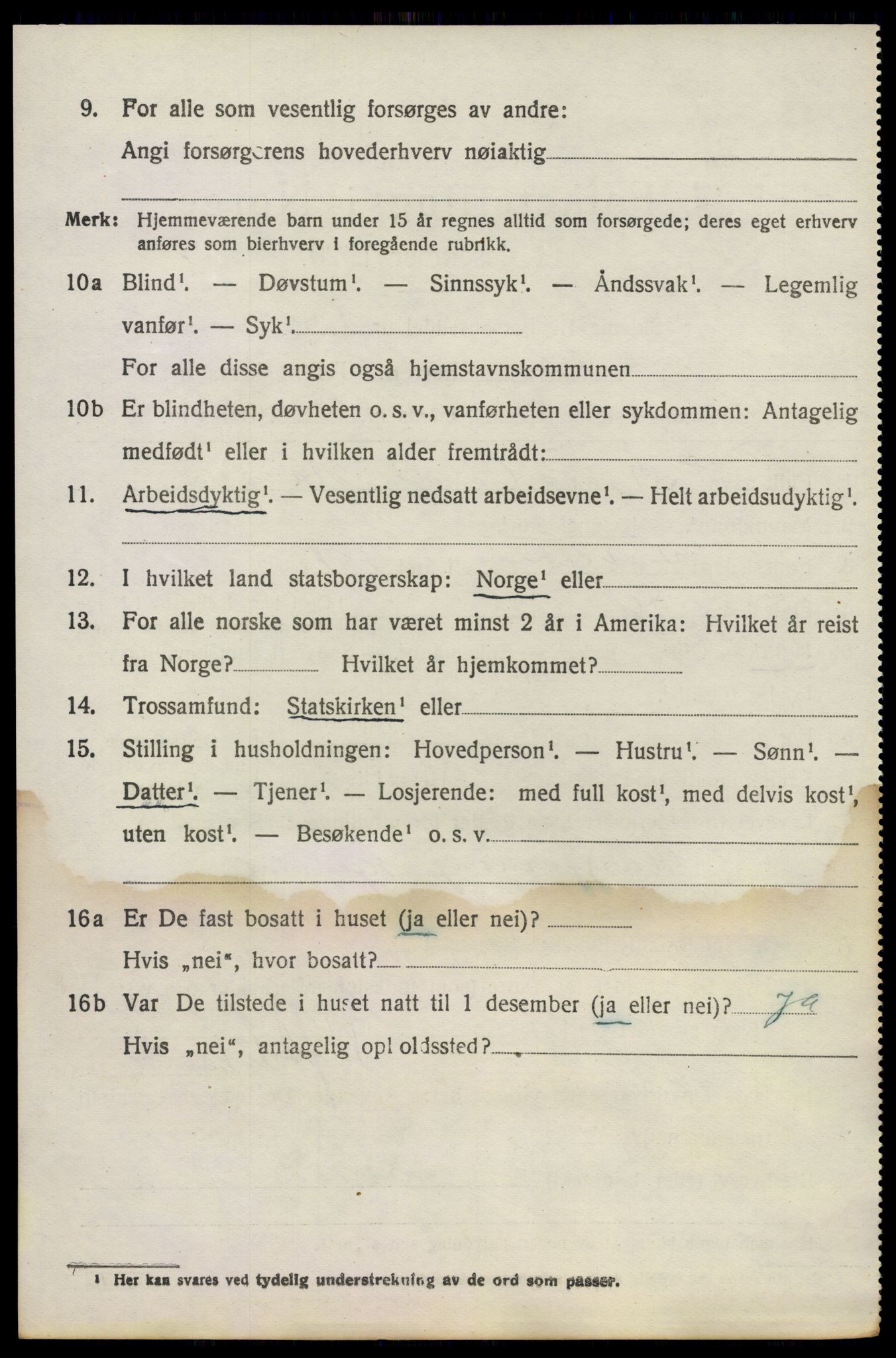 SAO, 1920 census for Fet, 1920, p. 2109