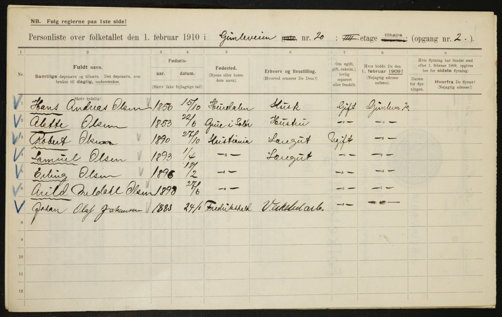 OBA, Municipal Census 1910 for Kristiania, 1910, p. 27753