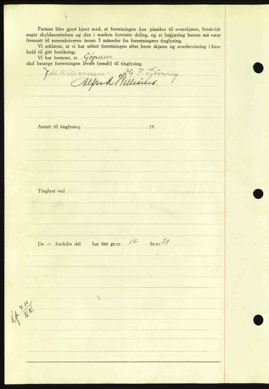 Nordmøre sorenskriveri, AV/SAT-A-4132/1/2/2Ca: Mortgage book no. A93, 1942-1942, Diary no: : 2340/1942