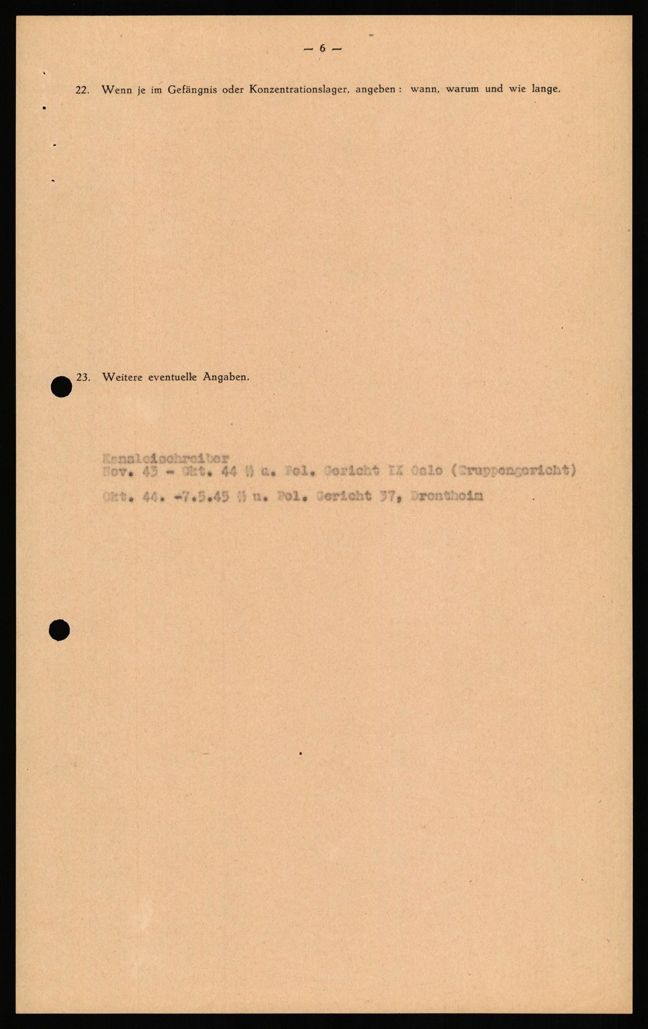 Forsvaret, Forsvarets overkommando II, AV/RA-RAFA-3915/D/Db/L0026: CI Questionaires. Tyske okkupasjonsstyrker i Norge. Tyskere., 1945-1946, p. 54