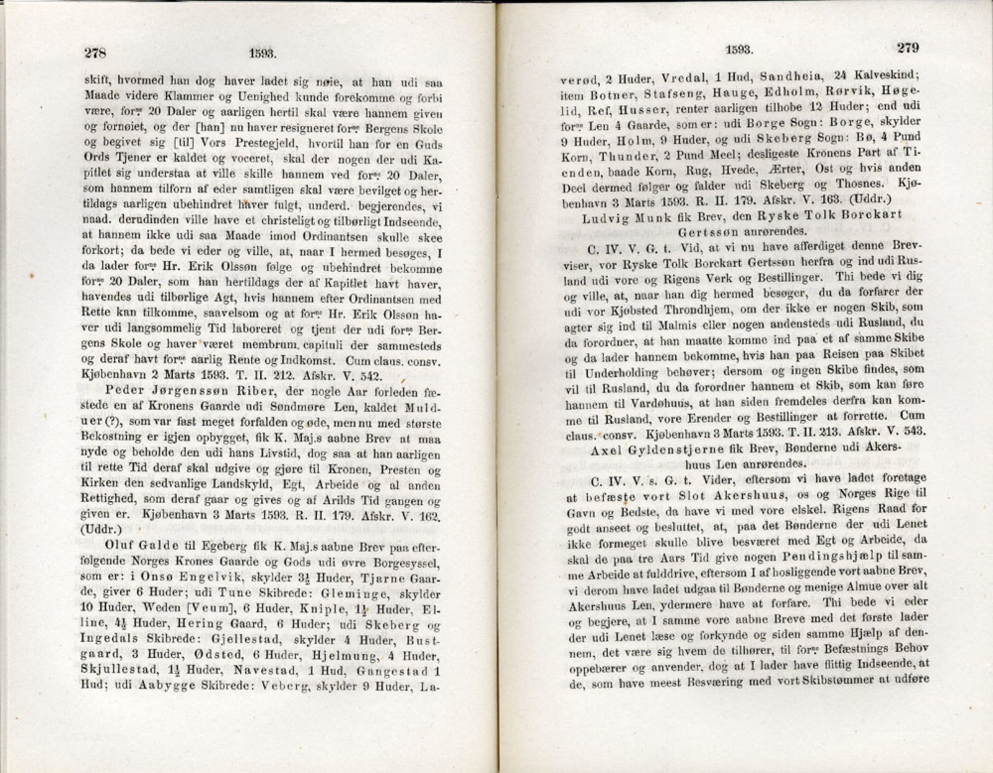 Publikasjoner utgitt av Det Norske Historiske Kildeskriftfond, PUBL/-/-/-: Norske Rigs-Registranter, bind 3, 1588-1602, p. 278-279