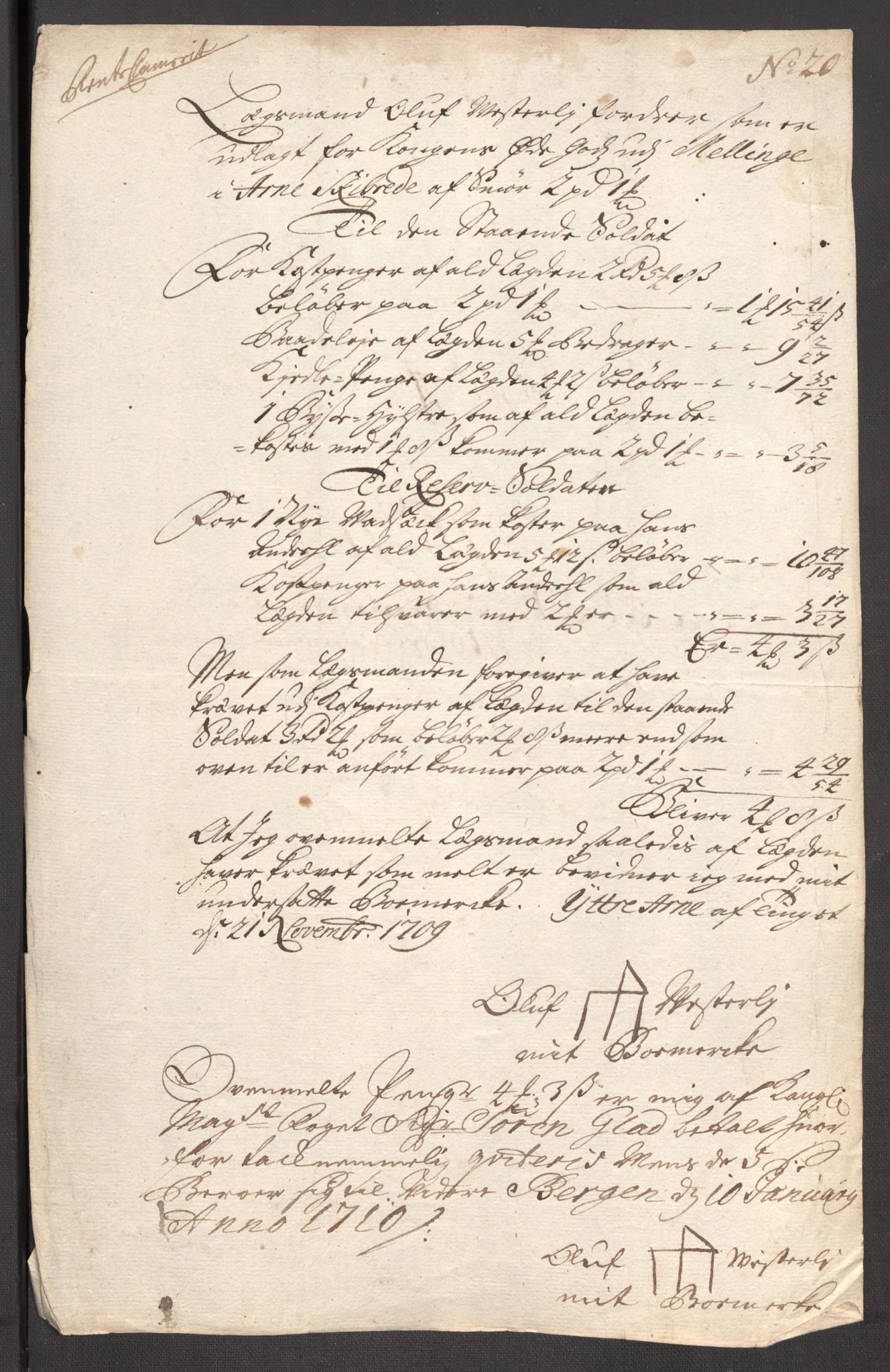 Rentekammeret inntil 1814, Reviderte regnskaper, Fogderegnskap, AV/RA-EA-4092/R51/L3191: Fogderegnskap Nordhordland og Voss, 1710, p. 253