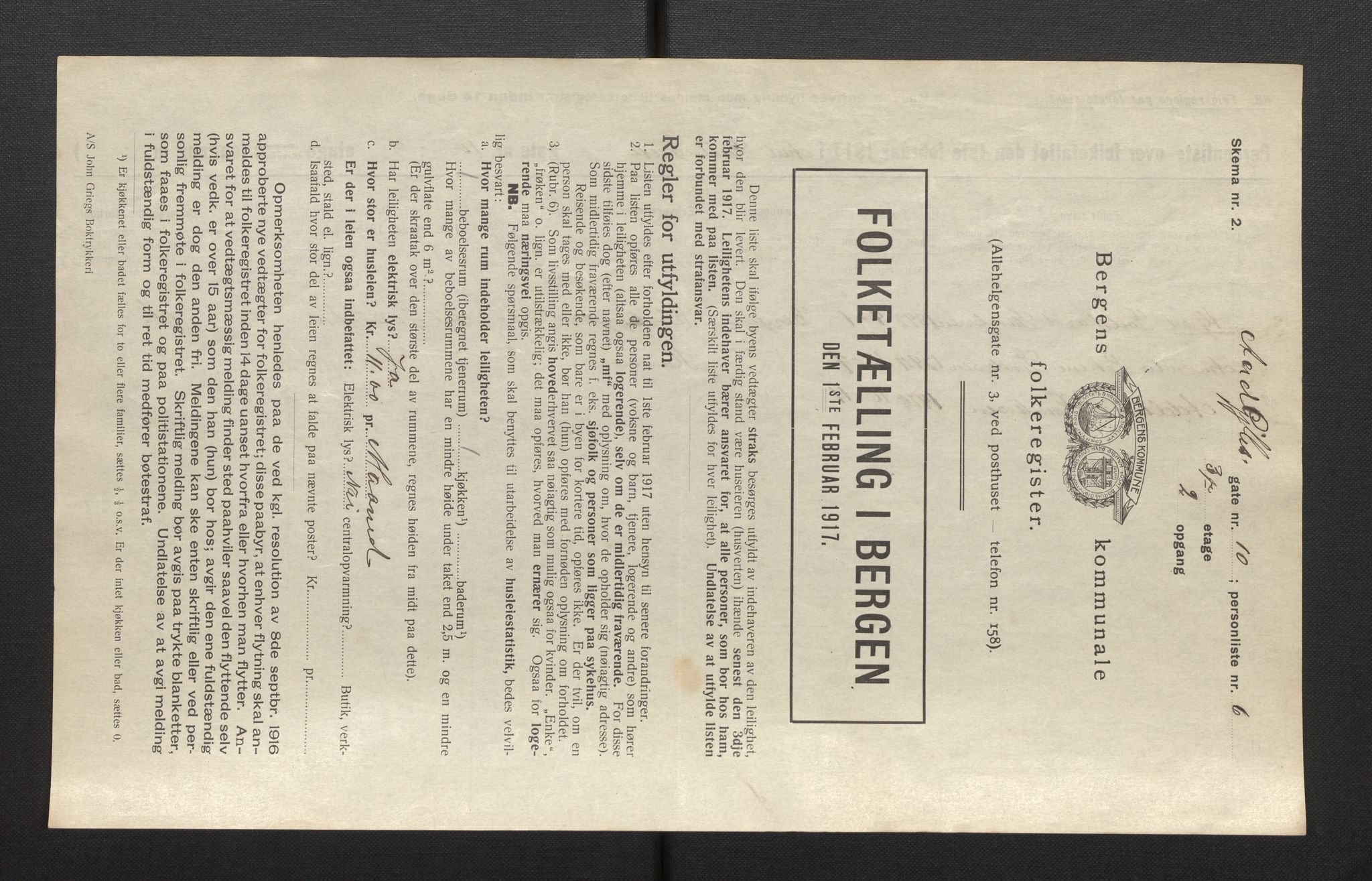 SAB, Municipal Census 1917 for Bergen, 1917, p. 28