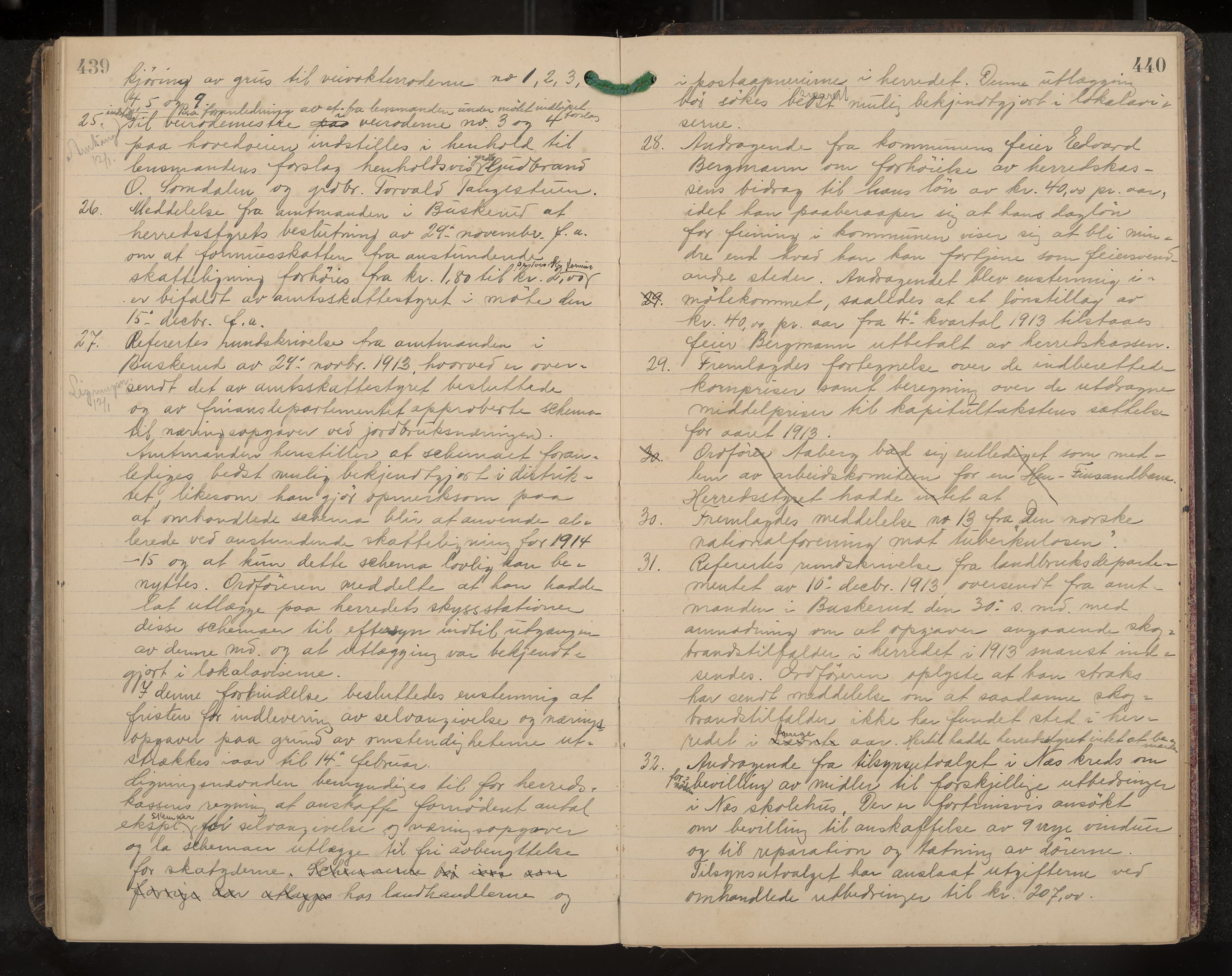 Ådal formannskap og sentraladministrasjon, IKAK/0614021/A/Aa/L0003: Møtebok, 1907-1914, p. 439-440