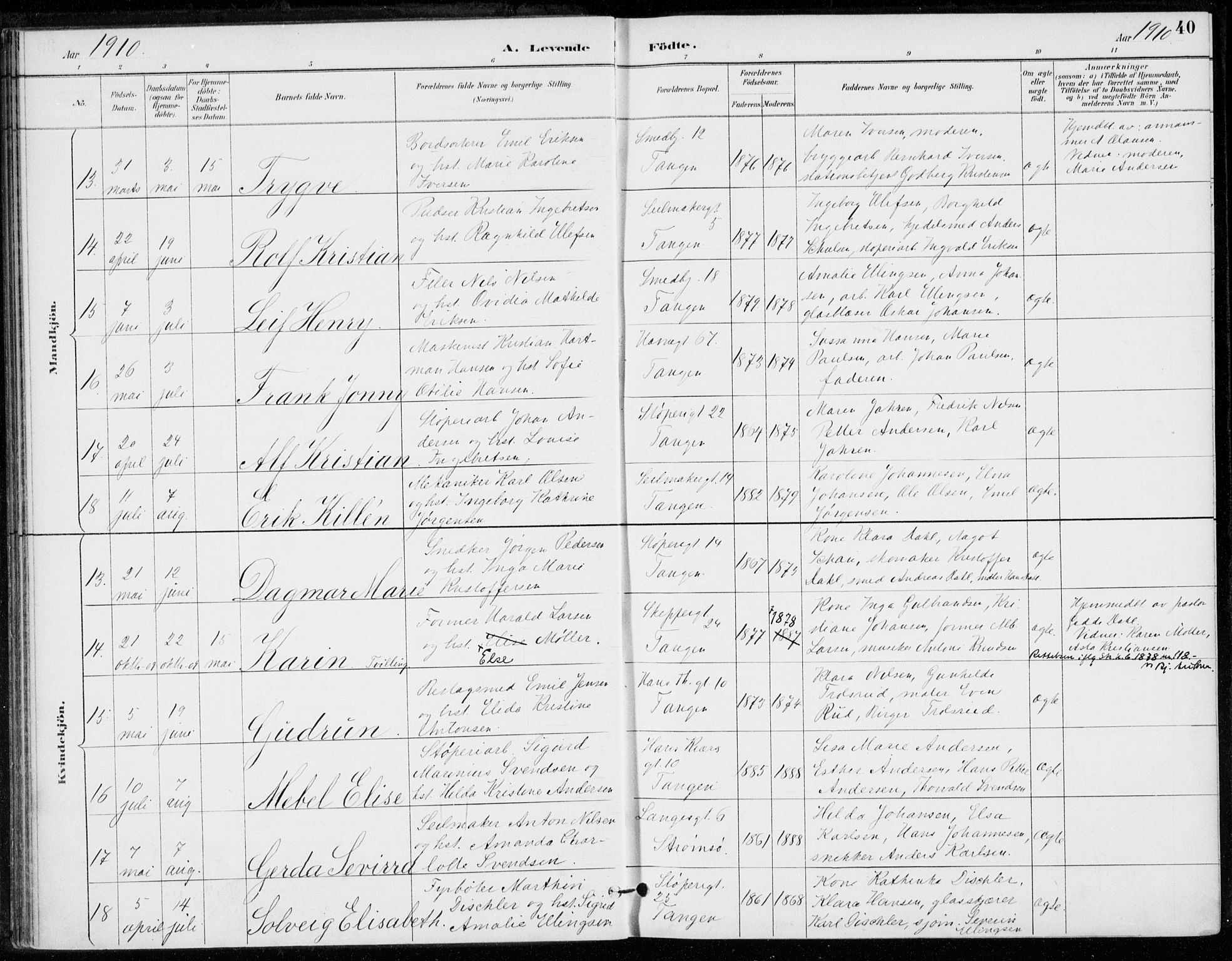 Strømsø kirkebøker, AV/SAKO-A-246/F/Fb/L0007: Parish register (official) no. II 7, 1887-1928, p. 40