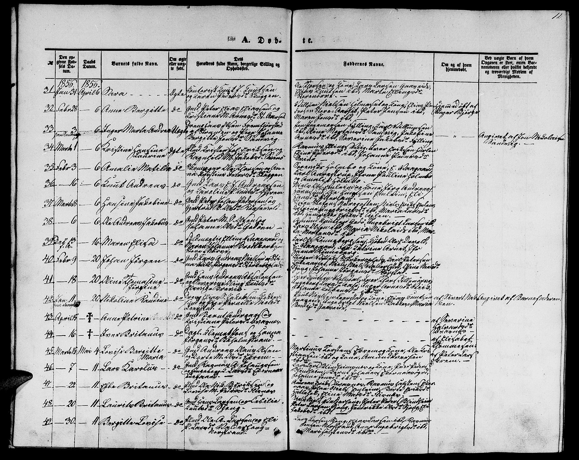 Ministerialprotokoller, klokkerbøker og fødselsregistre - Møre og Romsdal, AV/SAT-A-1454/528/L0427: Parish register (copy) no. 528C08, 1855-1864, p. 12