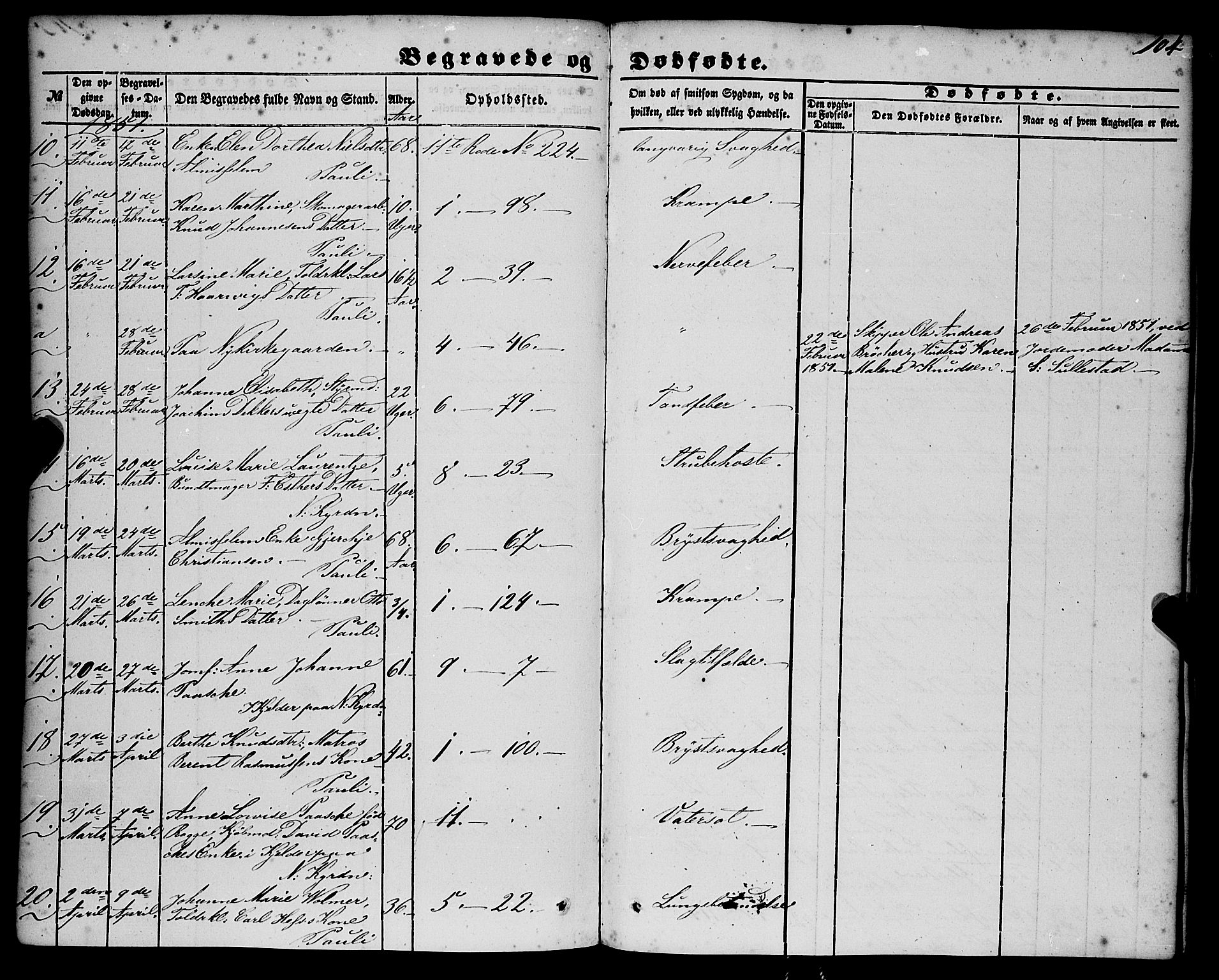 Nykirken Sokneprestembete, SAB/A-77101/H/Haa/L0042: Parish register (official) no. E 2, 1850-1868, p. 104