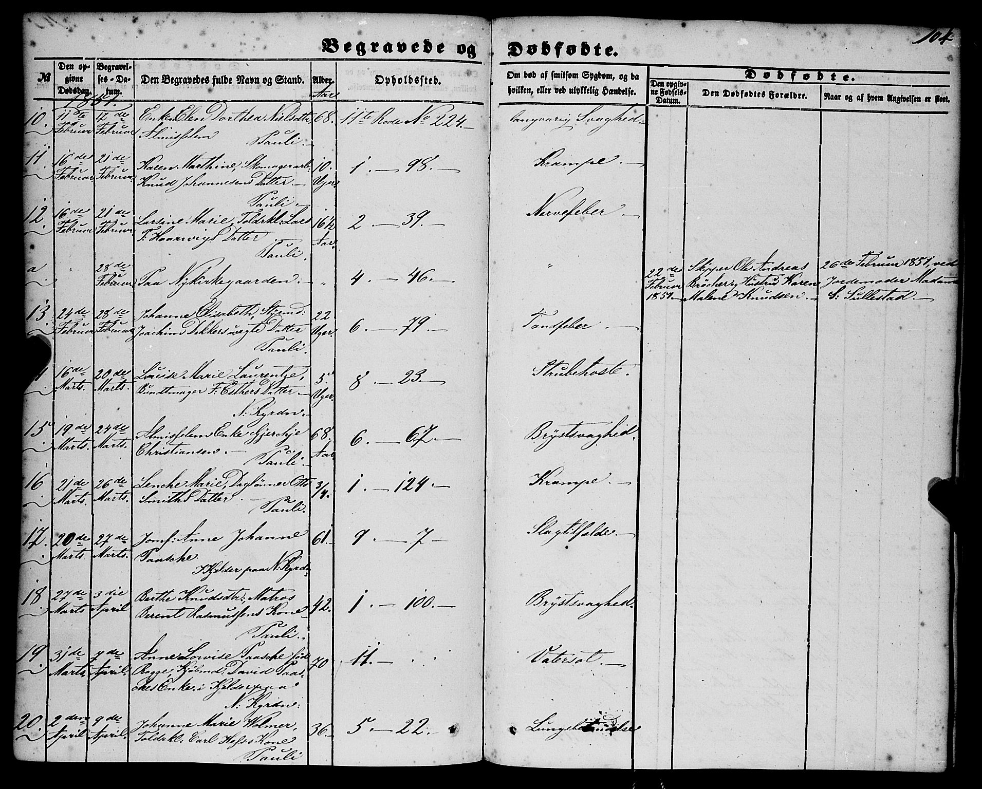 Nykirken Sokneprestembete, AV/SAB-A-77101/H/Haa/L0042: Parish register (official) no. E 2, 1850-1868, p. 104