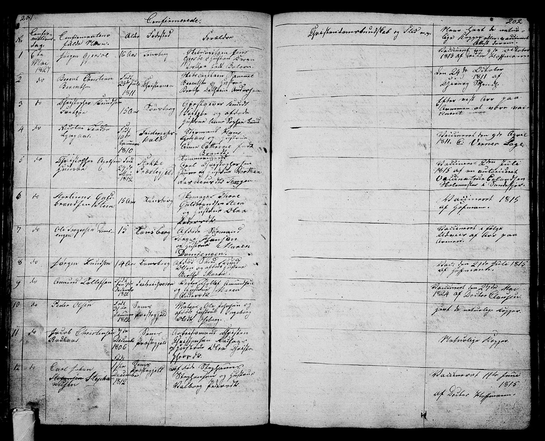 Tønsberg kirkebøker, SAKO/A-330/G/Ga/L0002: Parish register (copy) no. 2, 1827-1854, p. 201-202