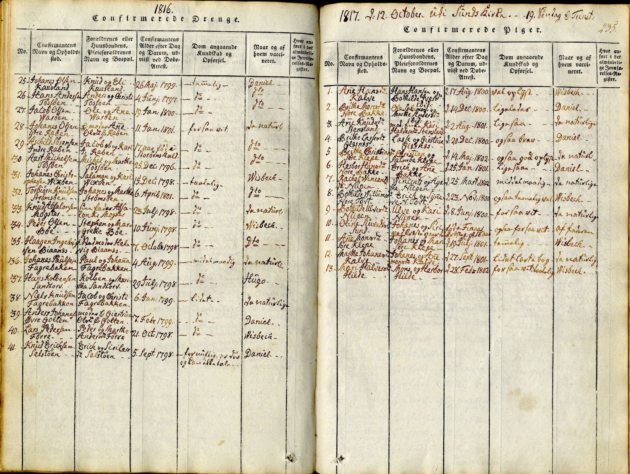 Sund sokneprestembete, SAB/A-99930: Parish register (official) no. A 11, 1814-1825, p. 235