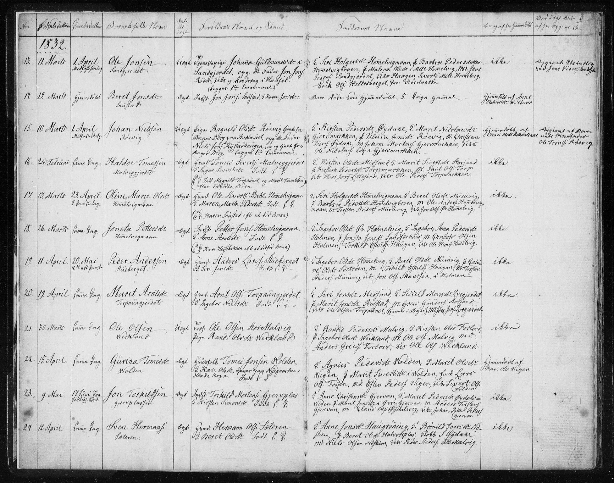 Ministerialprotokoller, klokkerbøker og fødselsregistre - Sør-Trøndelag, SAT/A-1456/616/L0405: Parish register (official) no. 616A02, 1831-1842, p. 3