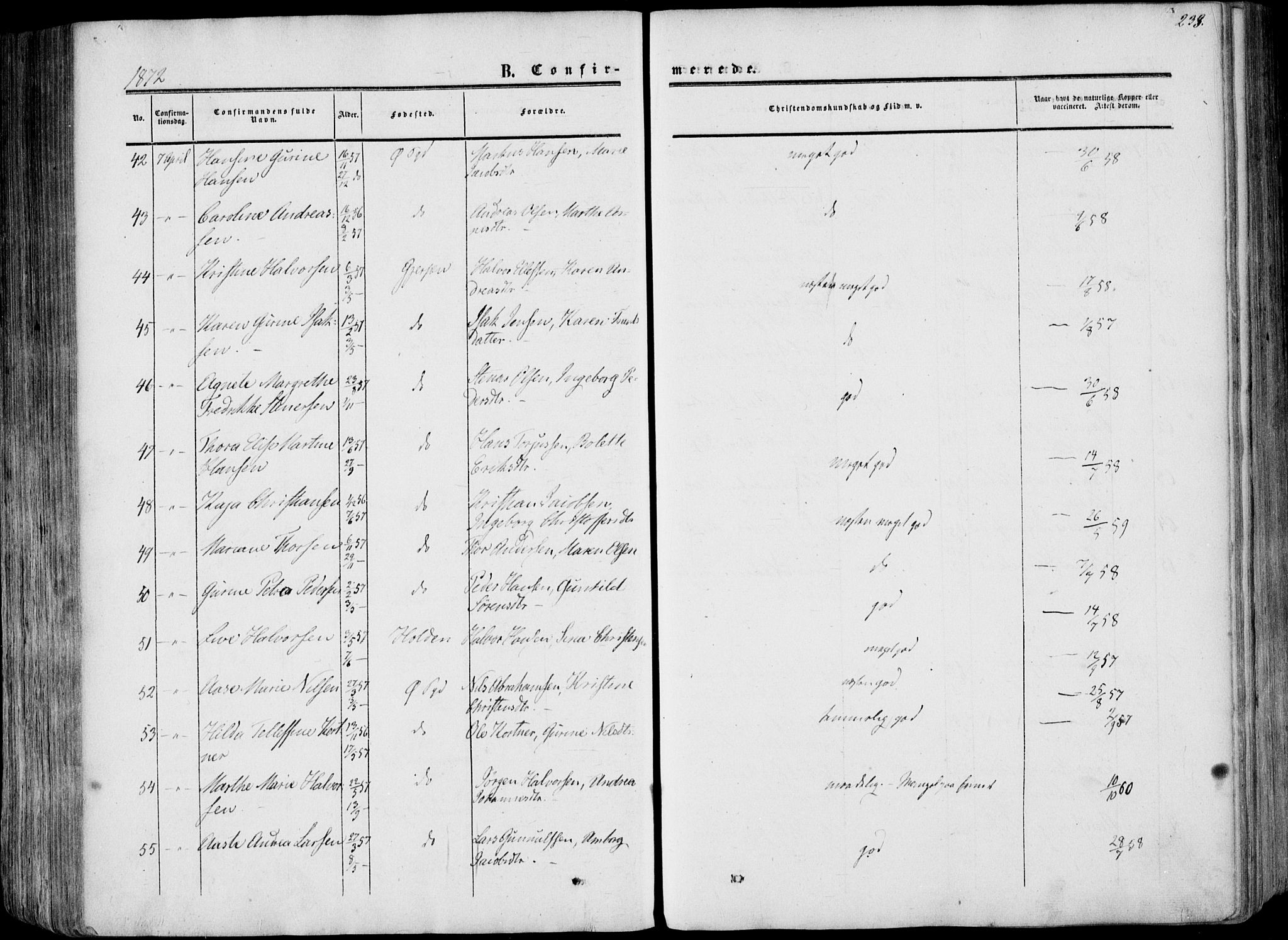 Porsgrunn kirkebøker , AV/SAKO-A-104/F/Fa/L0007: Parish register (official) no. 7, 1858-1877, p. 233