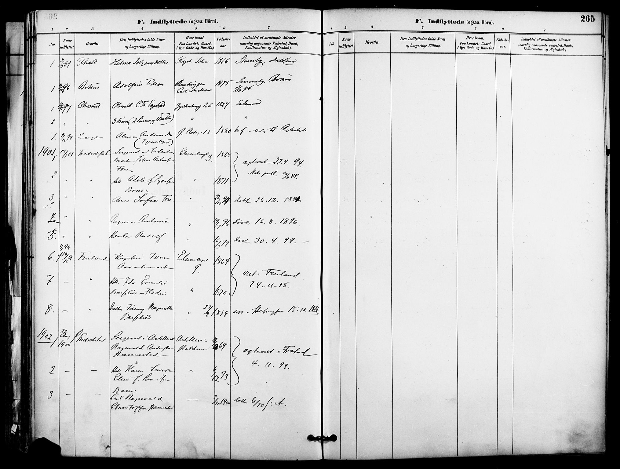 Garnisonsmenigheten Kirkebøker, SAO/A-10846/F/Fa/L0013: Parish register (official) no. 13, 1894-1904, p. 265