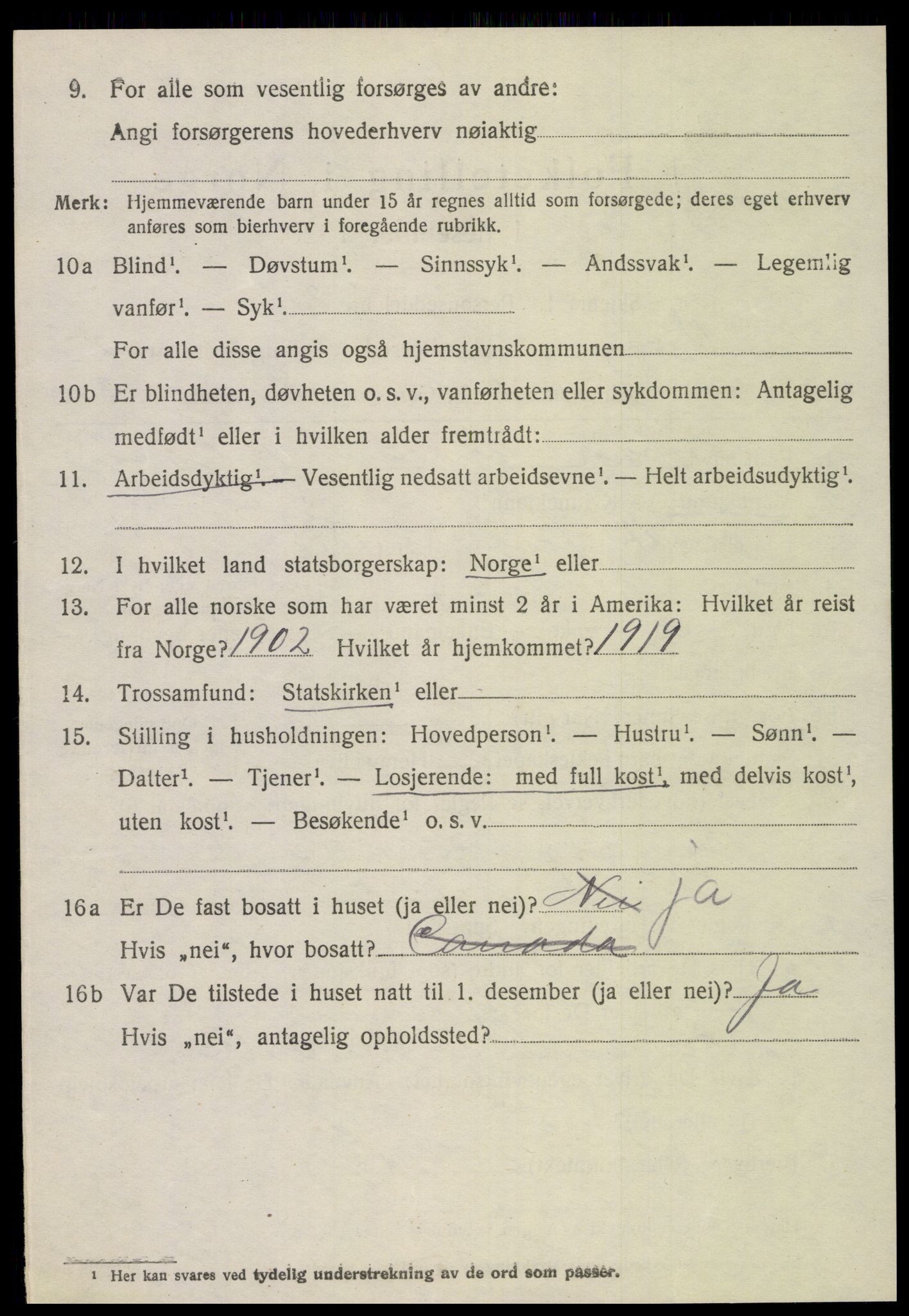 SAT, 1920 census for Veøy, 1920, p. 1262