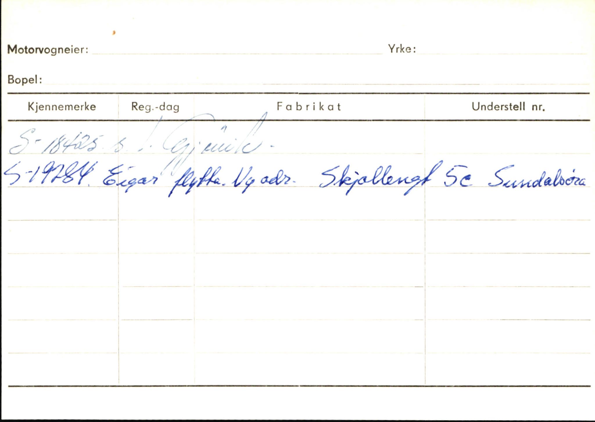 Statens vegvesen, Sogn og Fjordane vegkontor, SAB/A-5301/4/F/L0146: Registerkort Årdal R-Å samt diverse kort, 1945-1975, p. 463