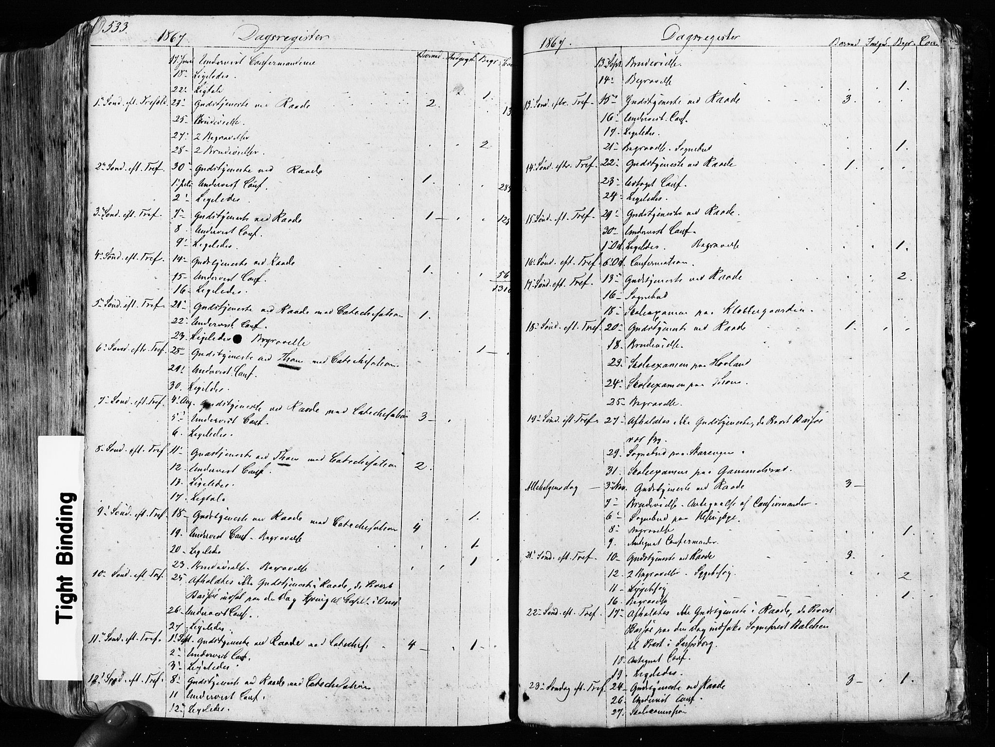 Råde prestekontor kirkebøker, AV/SAO-A-2009/F/Fa/L0006: Parish register (official) no. 6, 1854-1877, p. 533