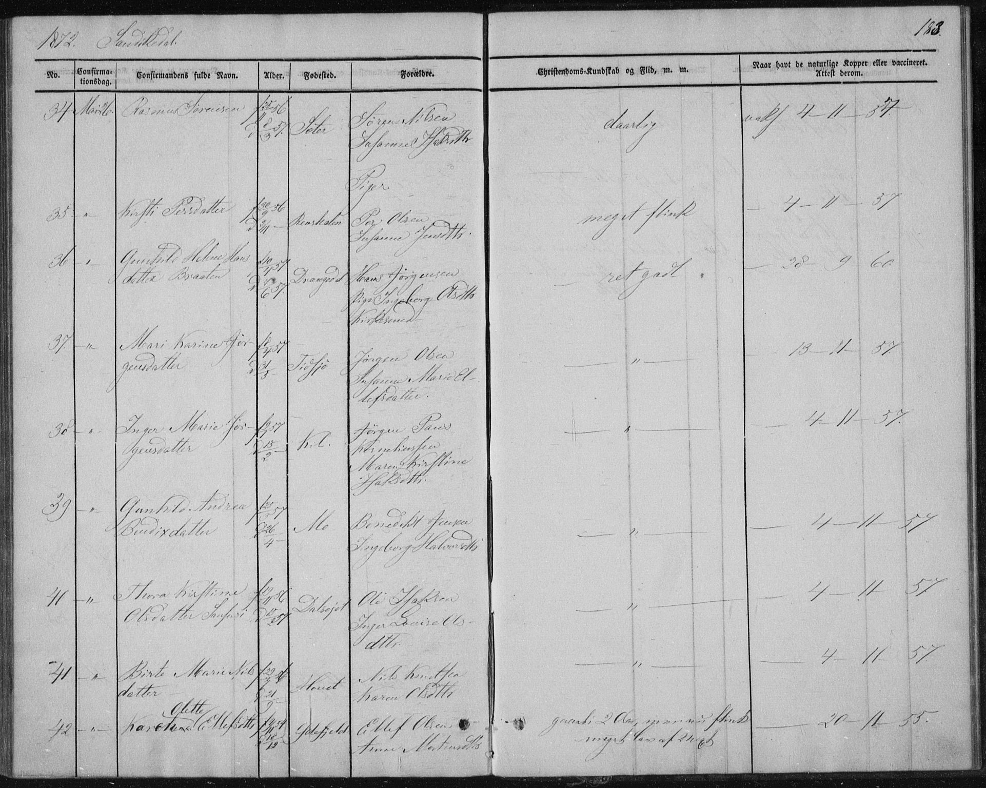 Sannidal kirkebøker, AV/SAKO-A-296/F/Fa/L0009: Parish register (official) no. 9, 1855-1873, p. 183