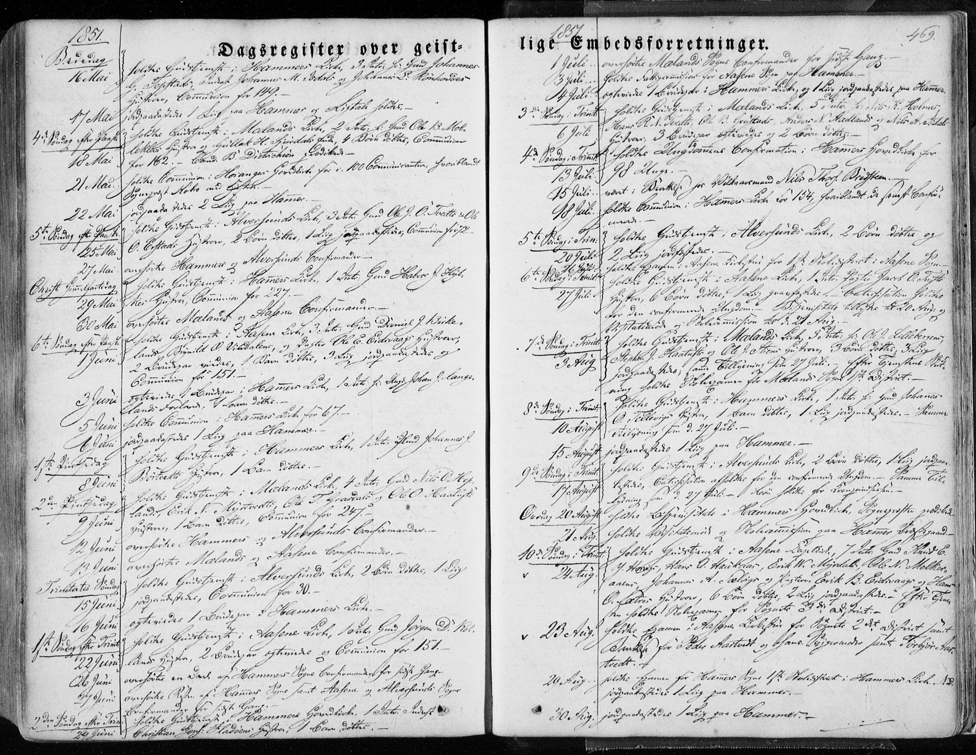 Hamre sokneprestembete, AV/SAB-A-75501/H/Ha/Haa/Haaa/L0013: Parish register (official) no. A 13, 1846-1857, p. 469