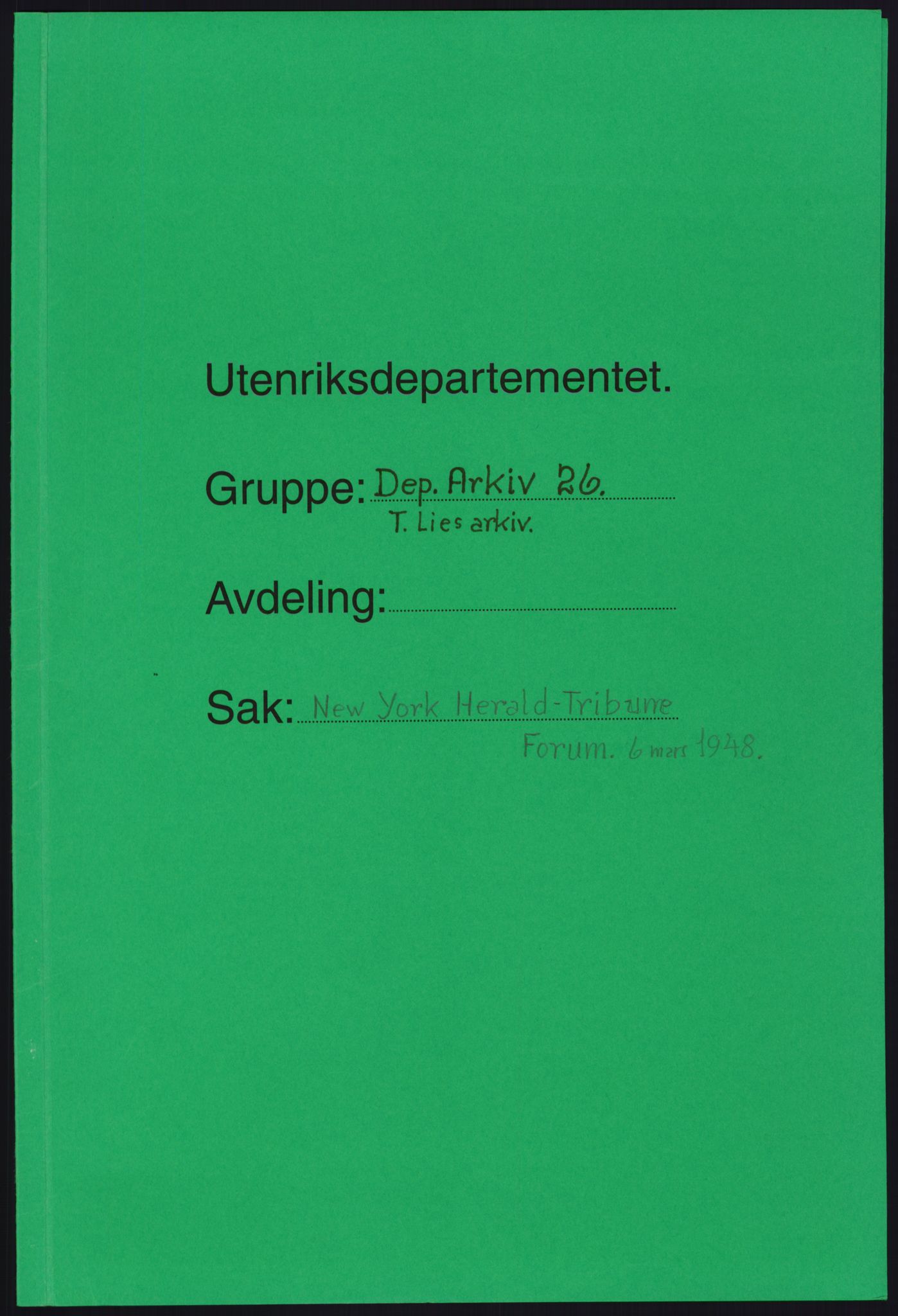 Lie, Trygve, AV/RA-PA-1407/D/L0013: Generalsekretærens papirer., 1946-1950, p. 731