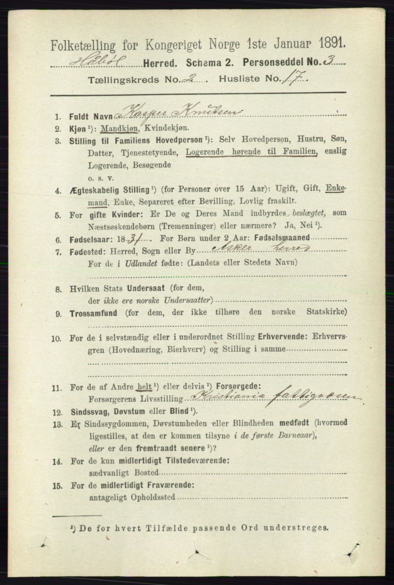 RA, 1891 census for 0138 Hobøl, 1891, p. 1139