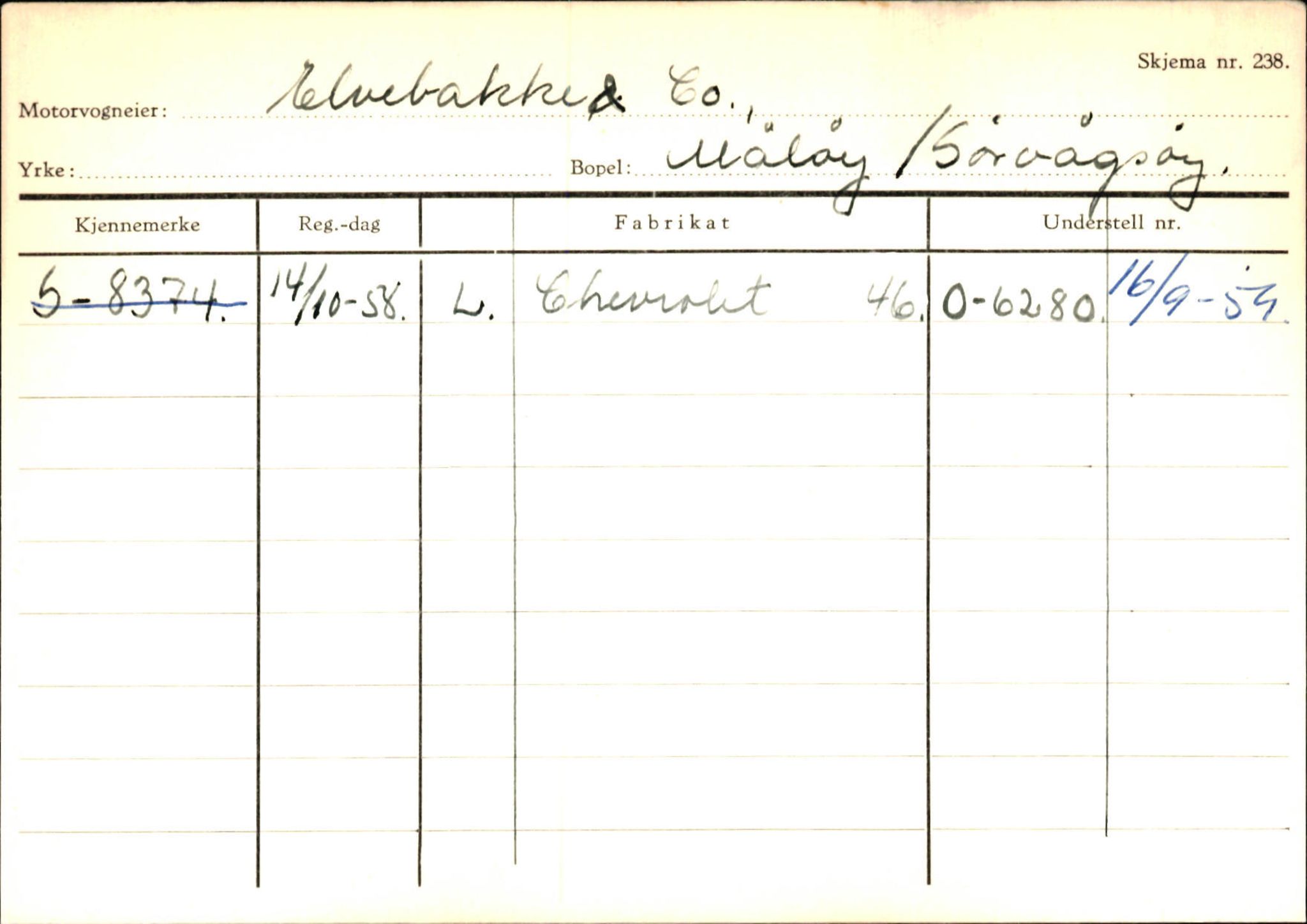 Statens vegvesen, Sogn og Fjordane vegkontor, SAB/A-5301/4/F/L0144: Registerkort Vågsøy A-R, 1945-1975, p. 453