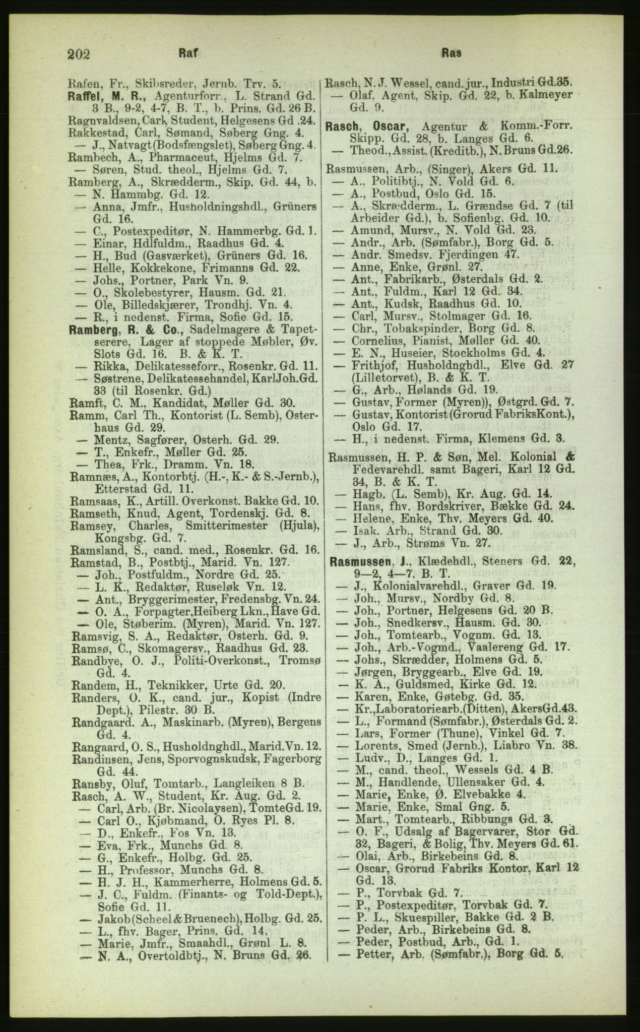 Kristiania/Oslo adressebok, PUBL/-, 1883, p. 202
