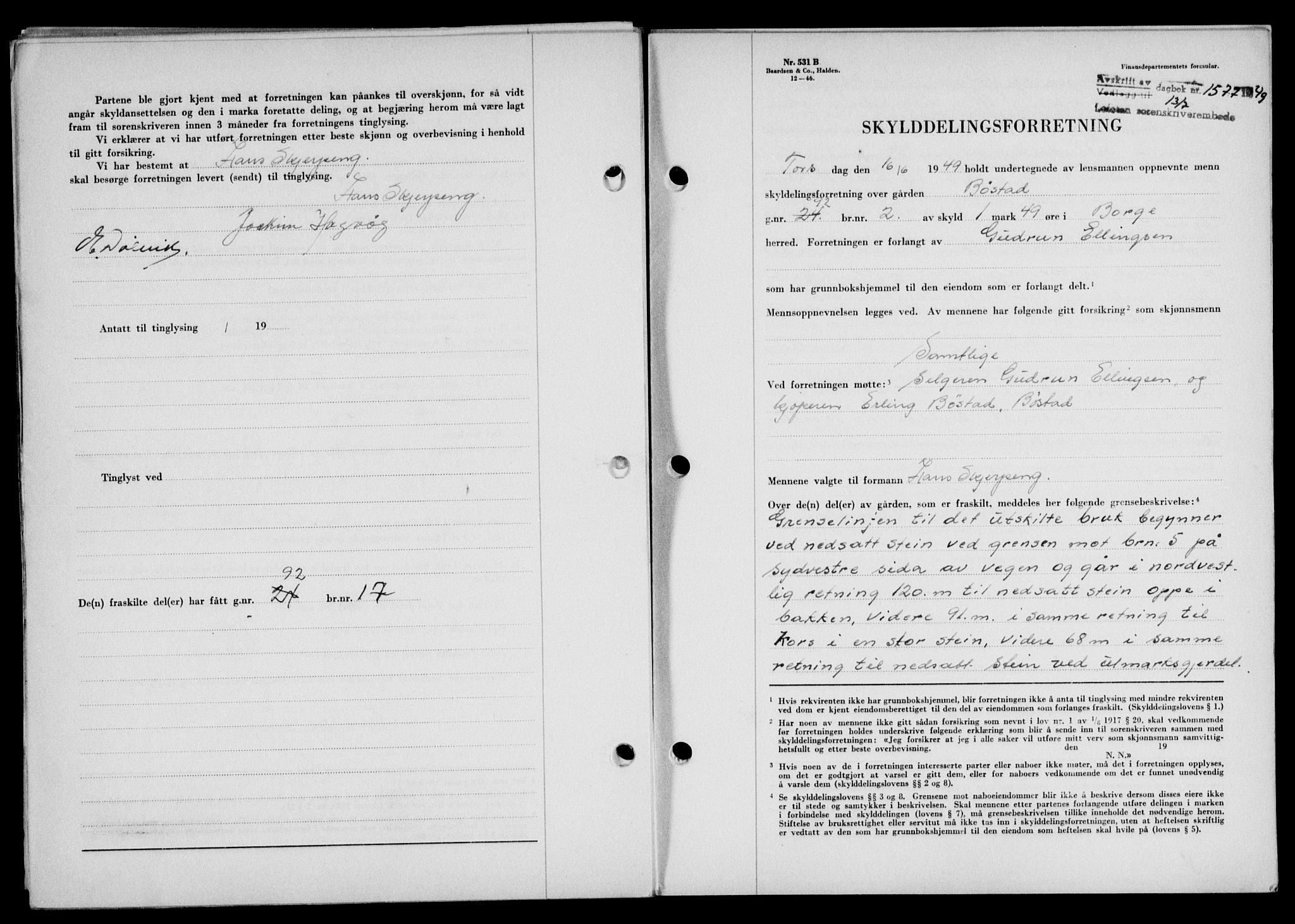 Lofoten sorenskriveri, SAT/A-0017/1/2/2C/L0021a: Mortgage book no. 21a, 1949-1949, Diary no: : 1577/1949
