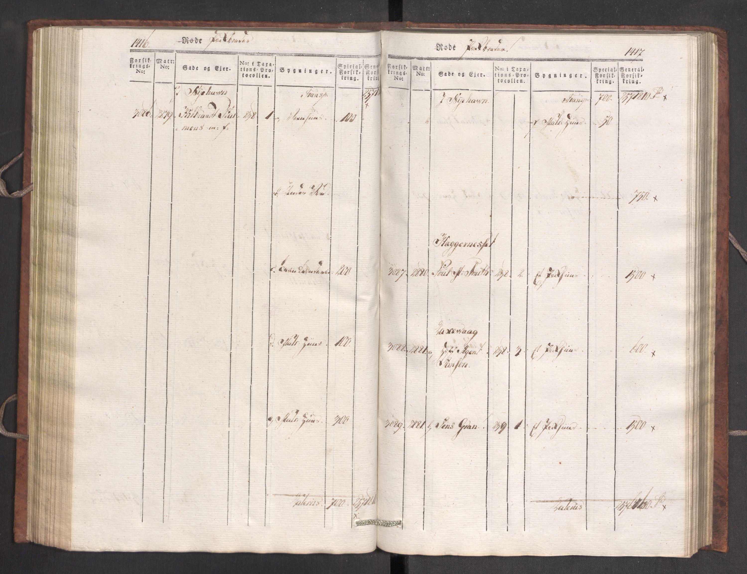 Kommersekollegiet, Brannforsikringskontoret 1767-1814, AV/RA-EA-5458/F/Fa/L0007/0003: Bergen / Branntakstprotokoll, 1807-1817, p. 1416-1417