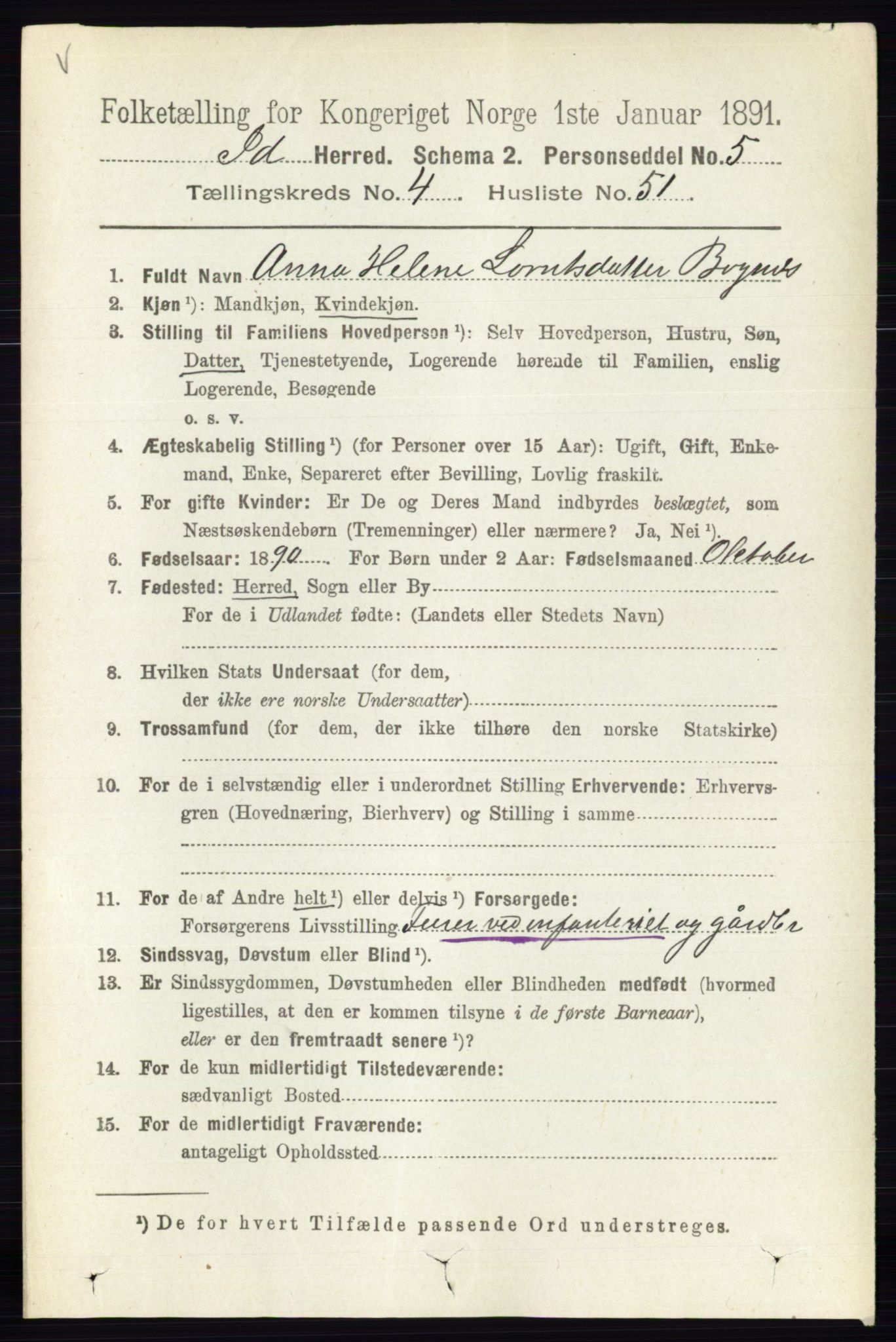 RA, 1891 census for 0117 Idd, 1891, p. 3172