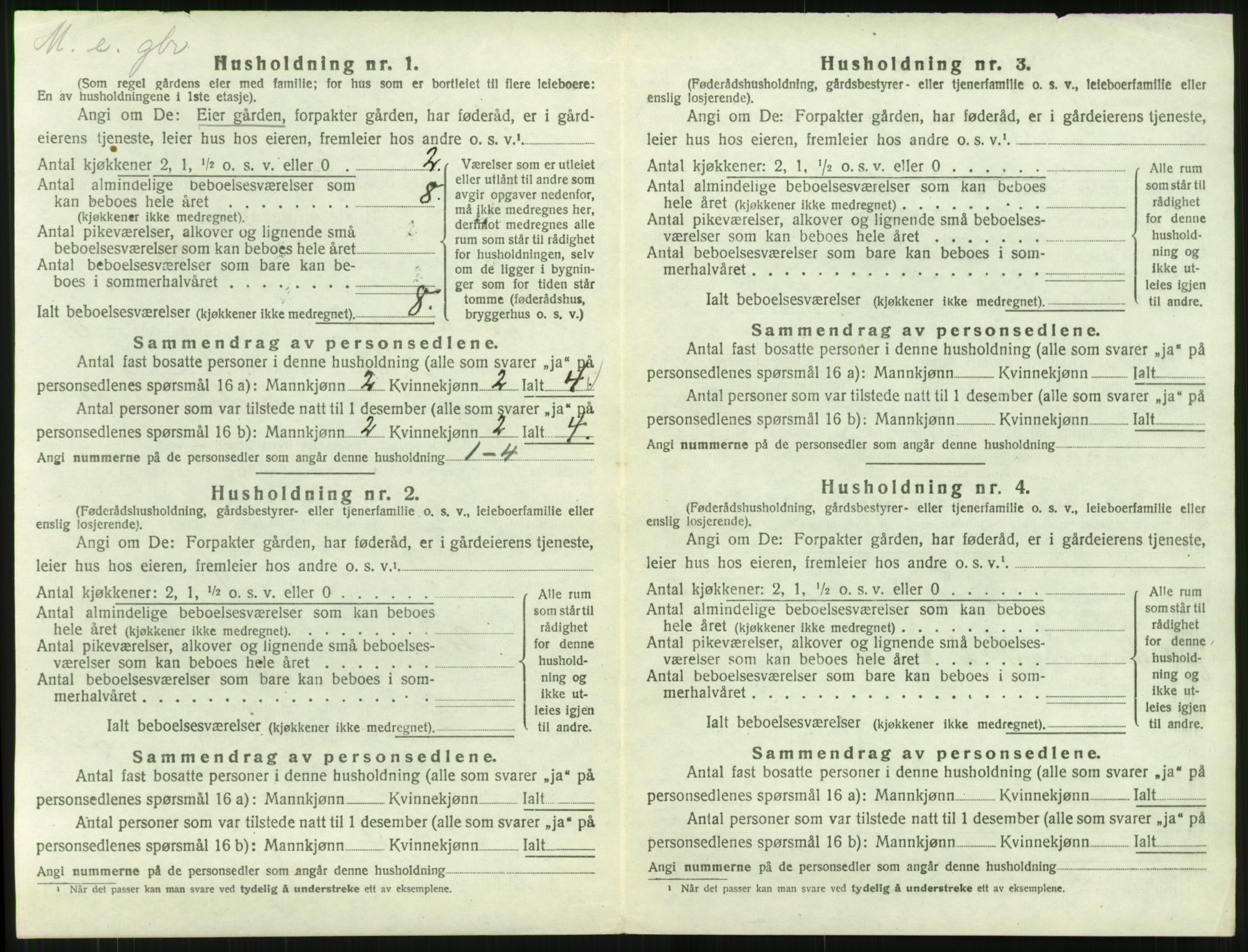 SAT, 1920 census for Kvernes, 1920, p. 232