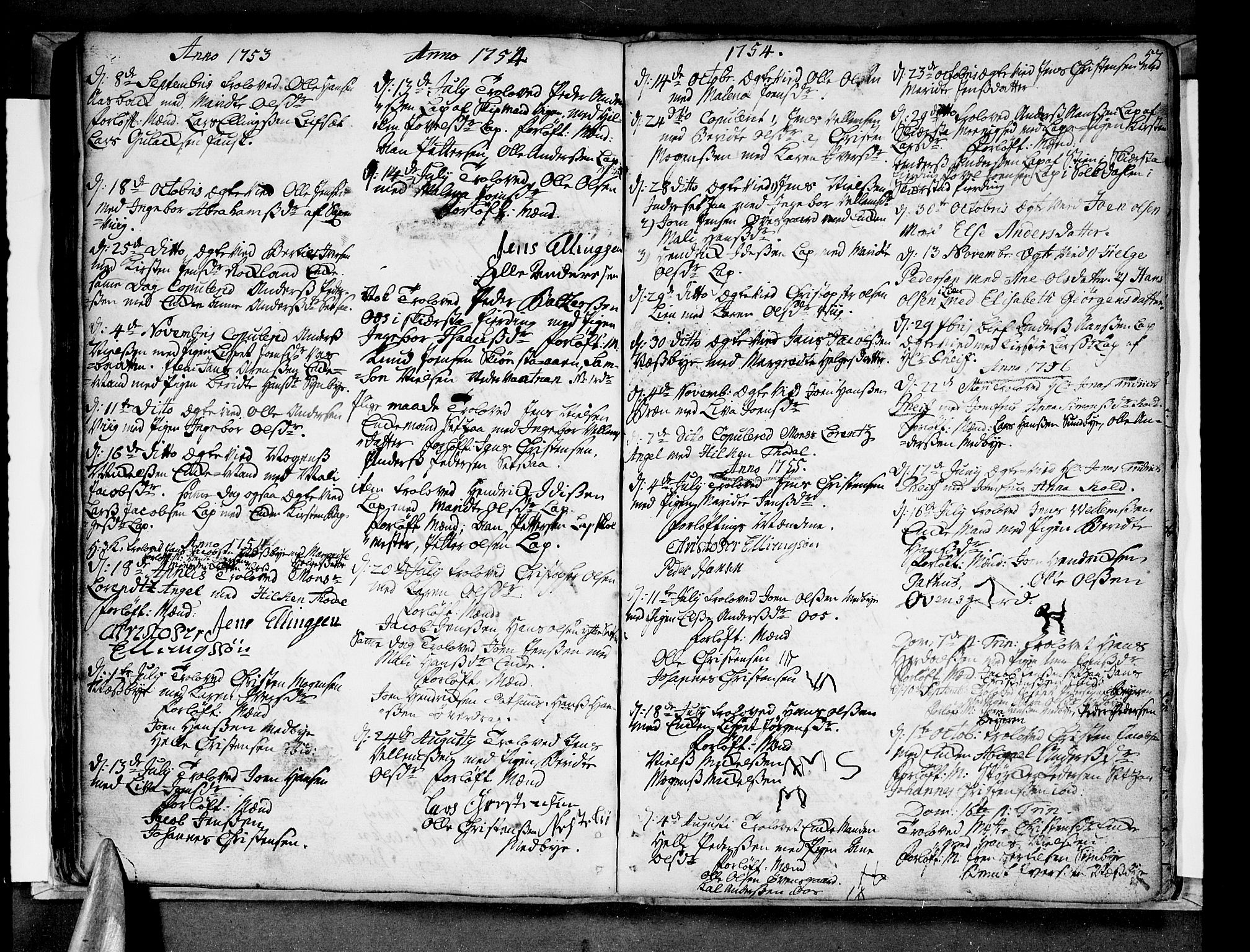 Ministerialprotokoller, klokkerbøker og fødselsregistre - Nordland, SAT/A-1459/847/L0663: Parish register (official) no. 847A03, 1749-1770, p. 57