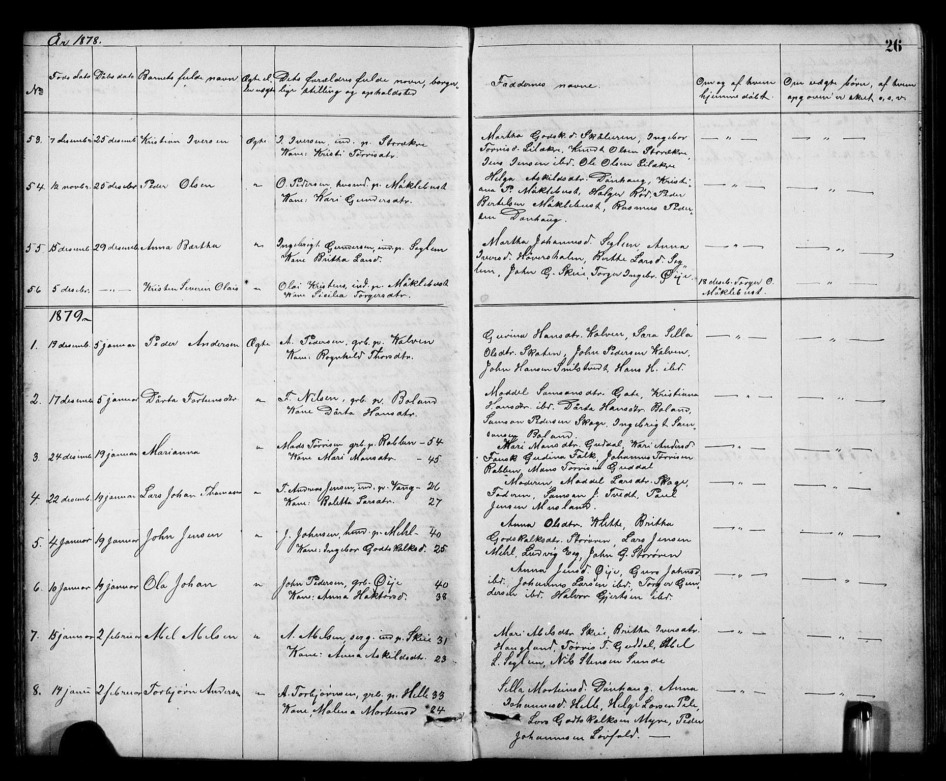 Kvinnherad sokneprestembete, AV/SAB-A-76401/H/Hab: Parish register (copy) no. A 2, 1873-1900, p. 26