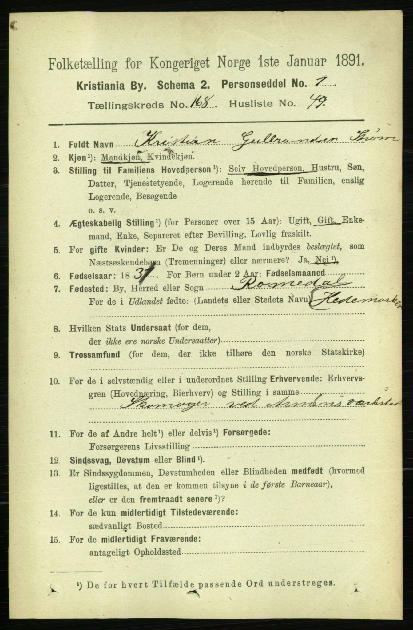 RA, 1891 census for 0301 Kristiania, 1891, p. 98708