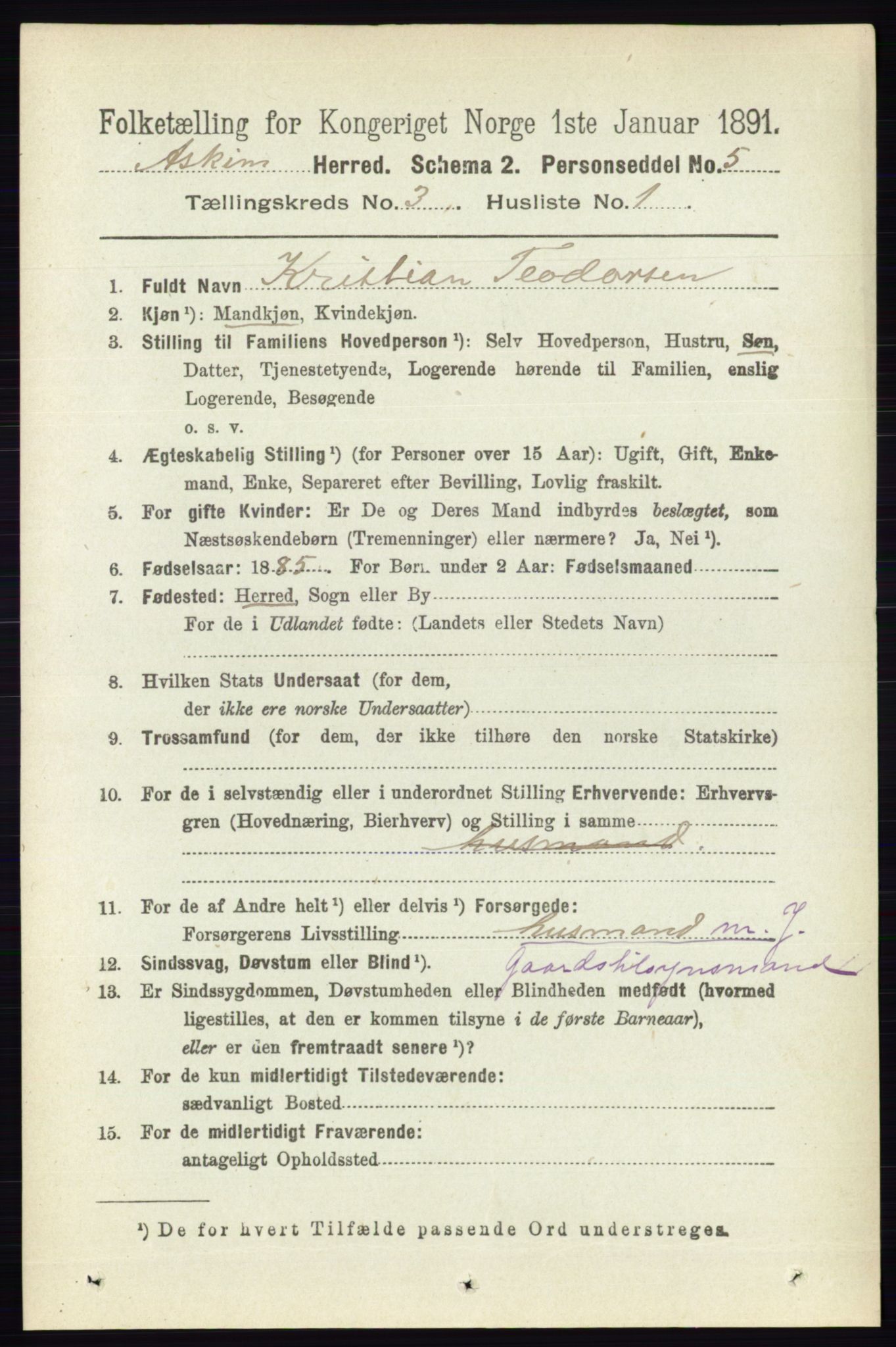 RA, 1891 census for 0124 Askim, 1891, p. 371