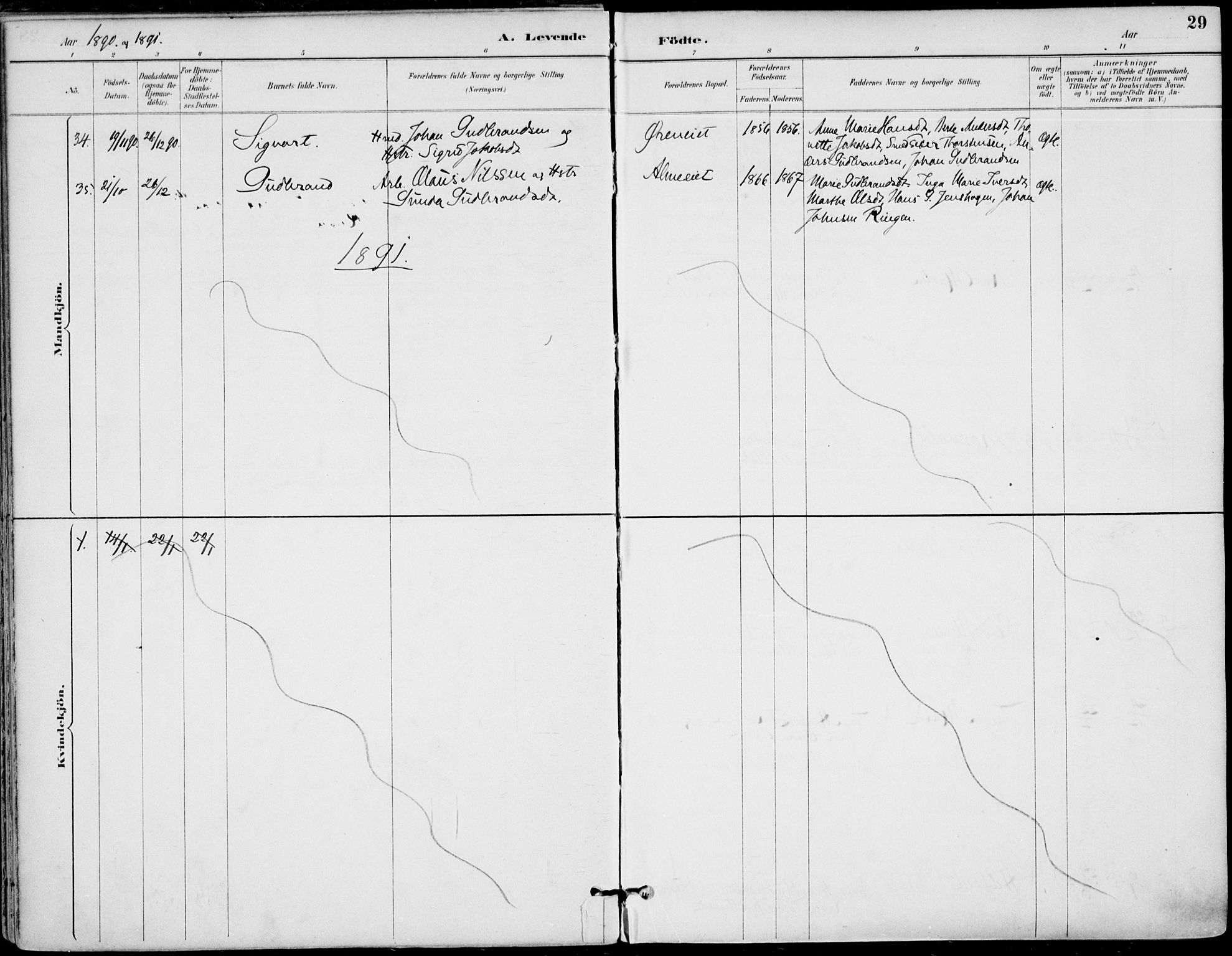 Haug kirkebøker, AV/SAKO-A-604/F/Fa/L0001: Parish register (official) no. 1, 1885-1917, p. 29