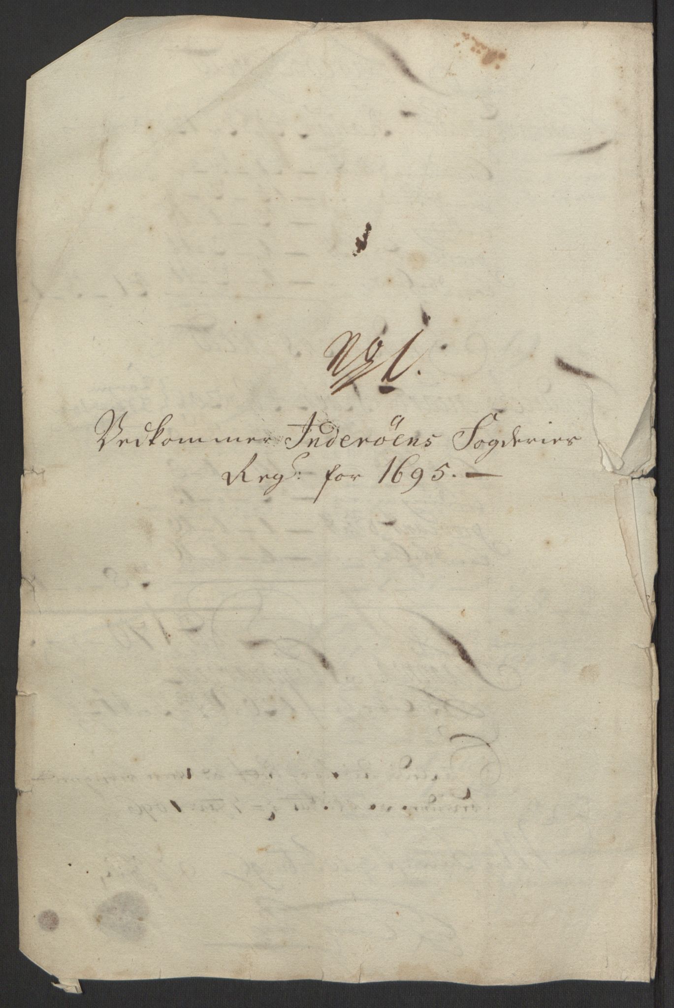 Rentekammeret inntil 1814, Reviderte regnskaper, Fogderegnskap, RA/EA-4092/R63/L4309: Fogderegnskap Inderøy, 1695-1697, p. 78