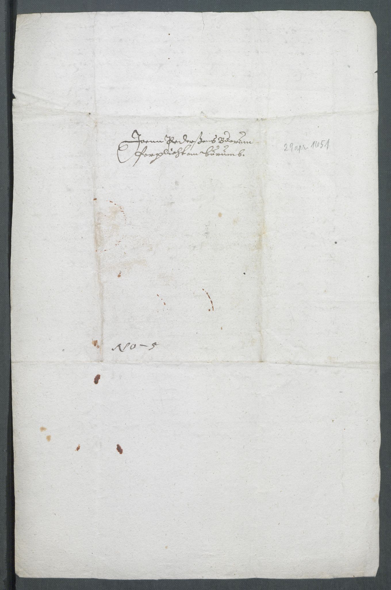 Riksarkivets diplomsamling, AV/RA-EA-5965/F02/L0164: Dokumenter, 1651, p. 25