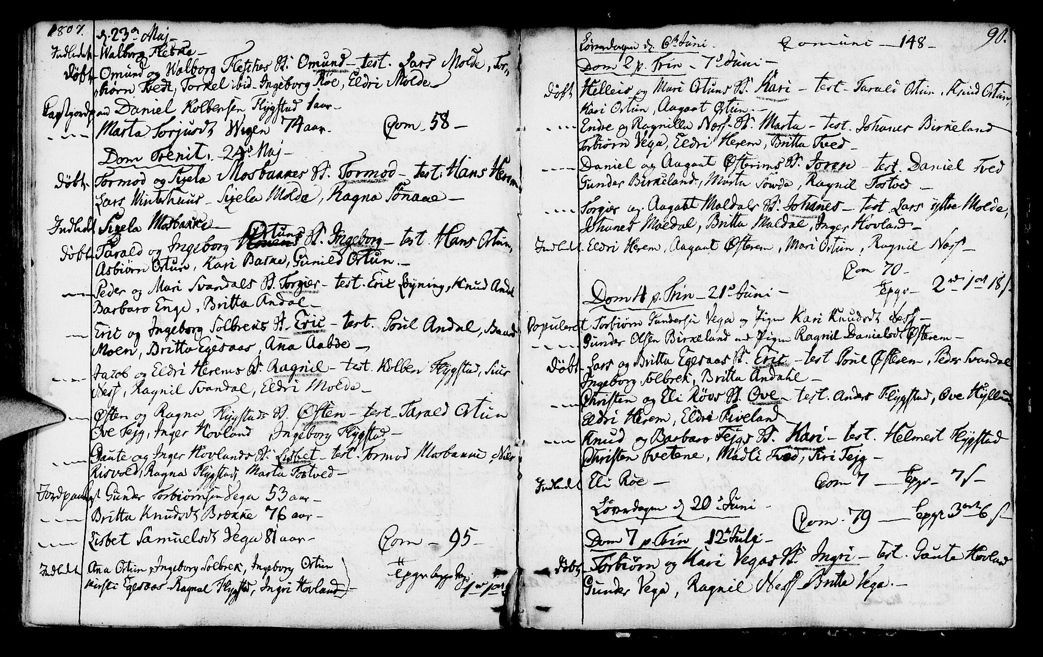 Suldal sokneprestkontor, AV/SAST-A-101845/01/IV/L0002: Parish register (official) no. A 2, 1780-1808, p. 90