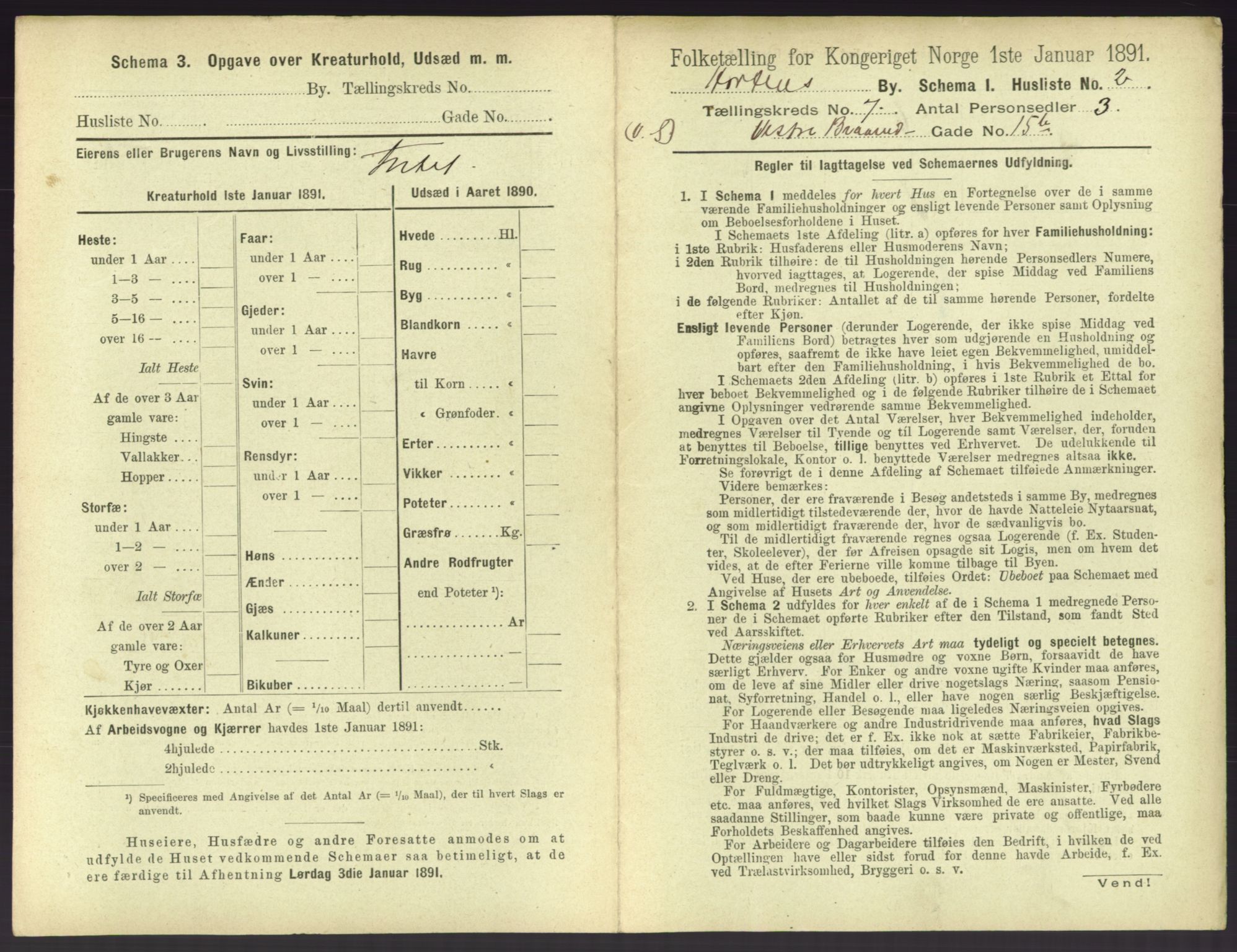 RA, 1891 census for 0703 Horten, 1891, p. 709