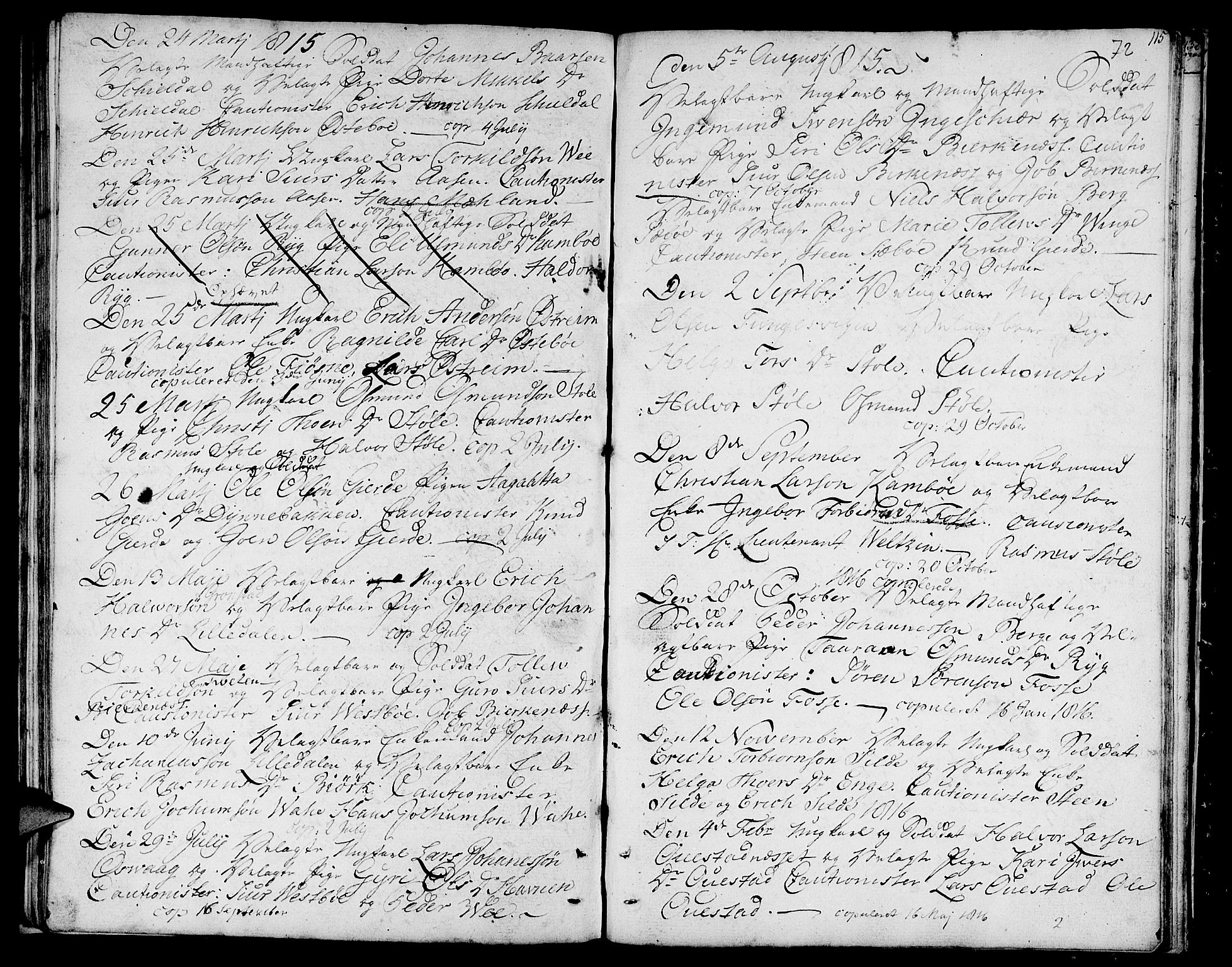 Etne sokneprestembete, SAB/A-75001/H/Haa: Parish register (official) no. A 5, 1808-1817, p. 72