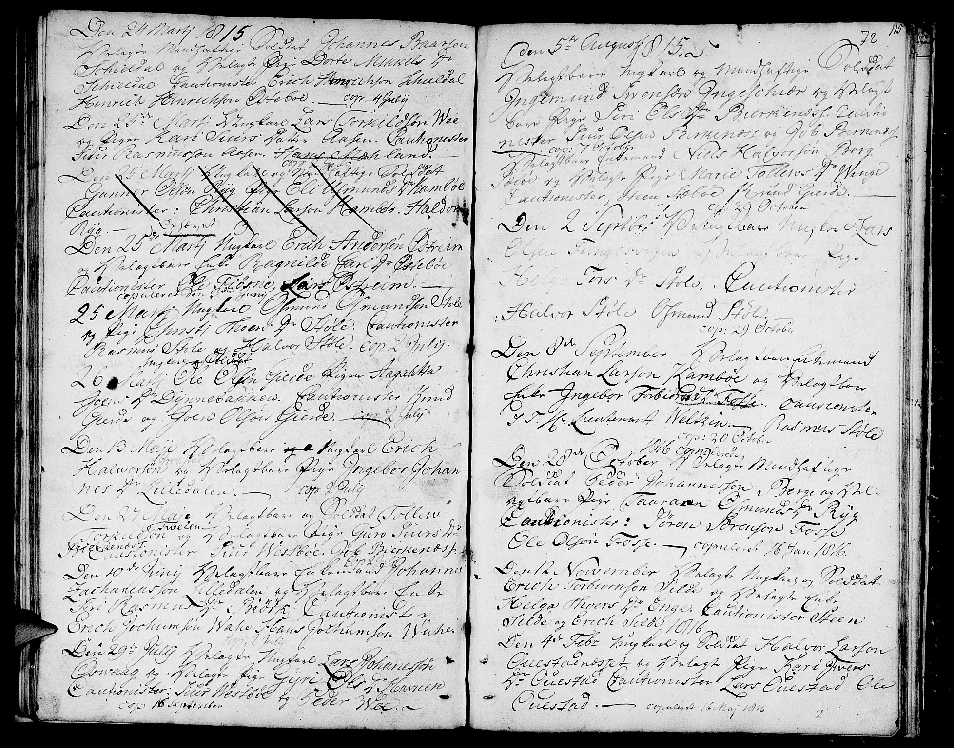 Etne sokneprestembete, AV/SAB-A-75001/H/Haa: Parish register (official) no. A 5, 1808-1817, p. 72