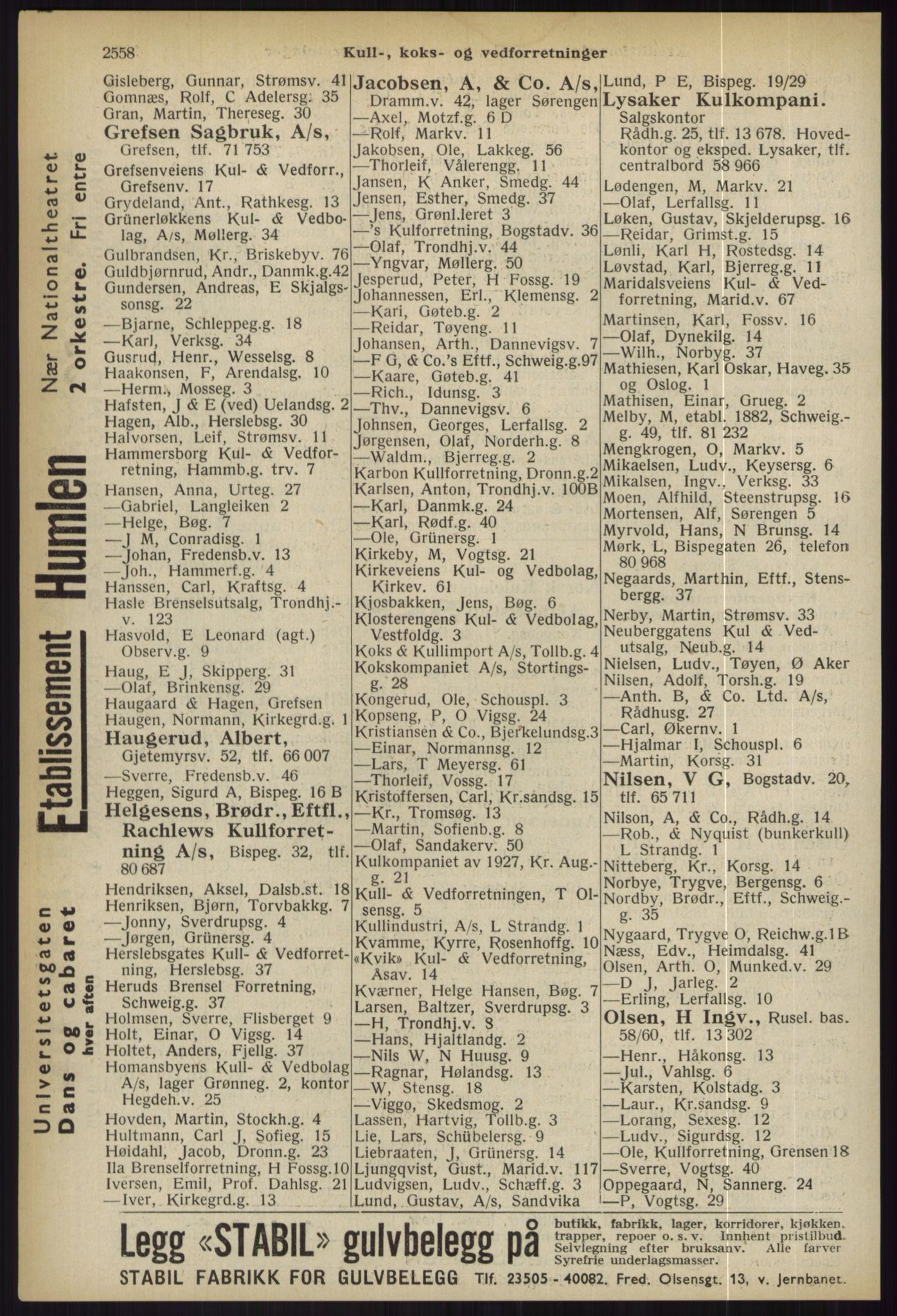 Kristiania/Oslo adressebok, PUBL/-, 1936, p. 2558