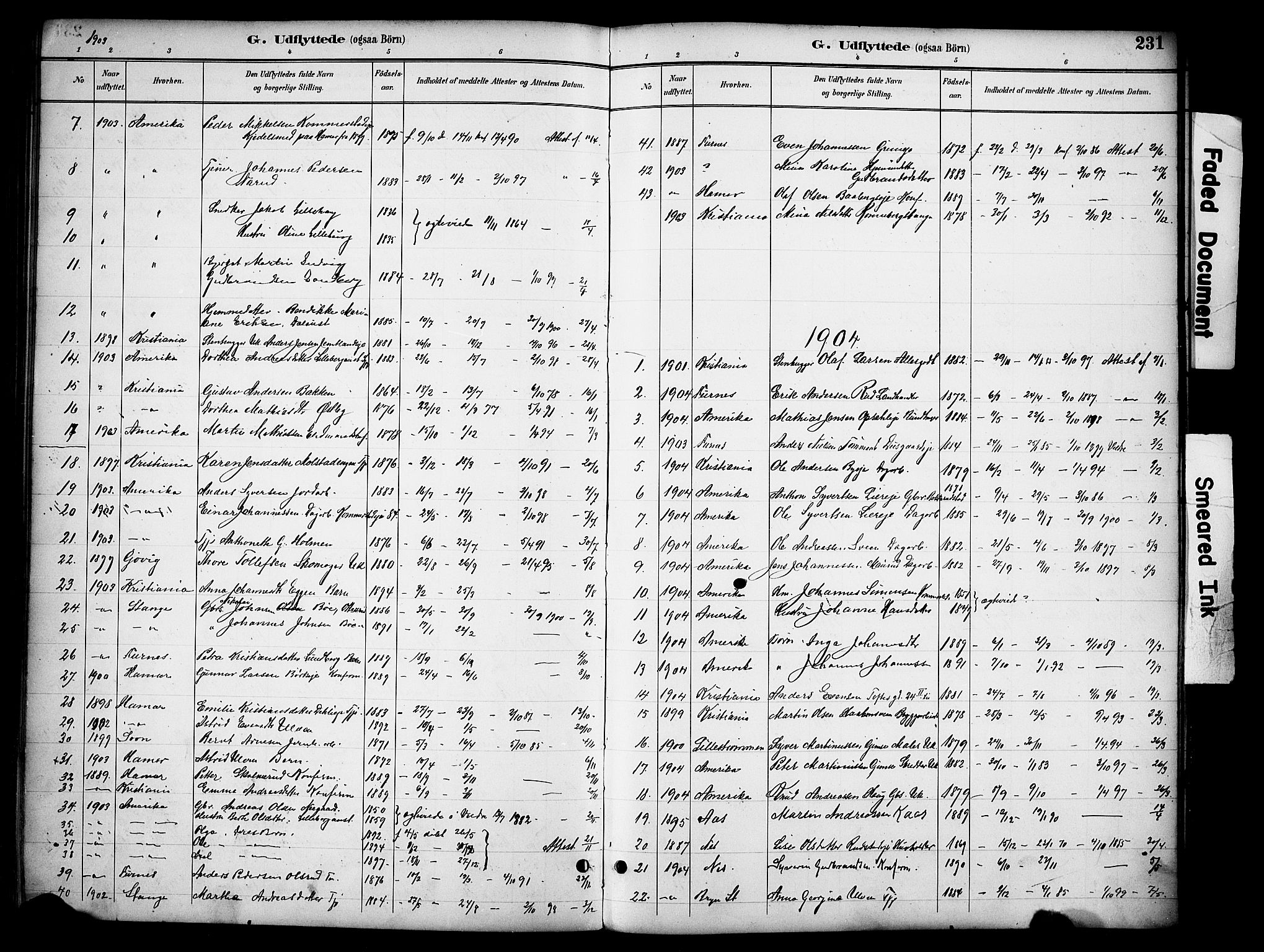 Ringsaker prestekontor, AV/SAH-PREST-014/K/Ka/L0016: Parish register (official) no. 16, 1891-1904, p. 231