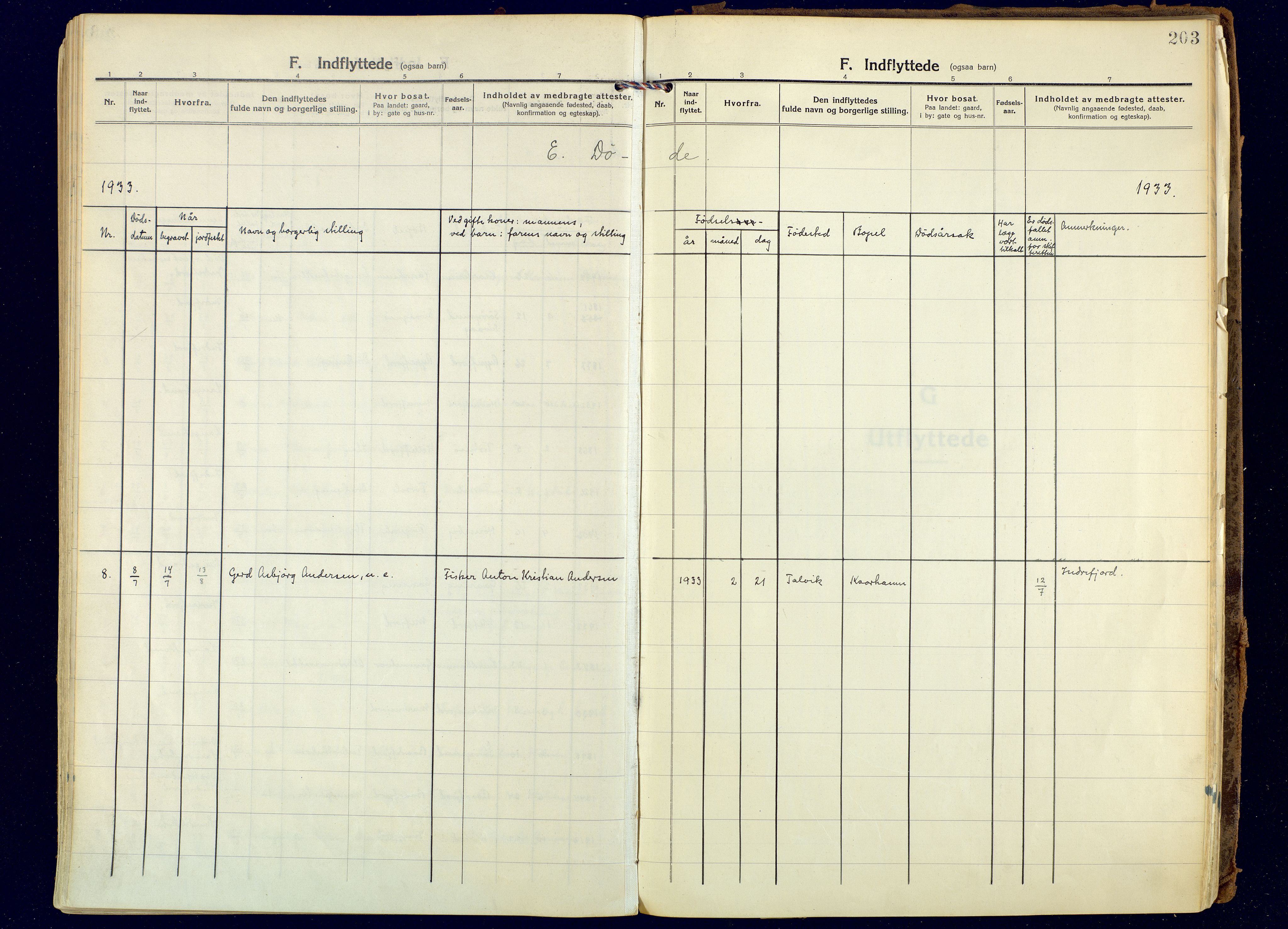 Hammerfest sokneprestkontor, AV/SATØ-S-1347/H/Ha/L0018.kirke: Parish register (official) no. 18, 1918-1933, p. 203